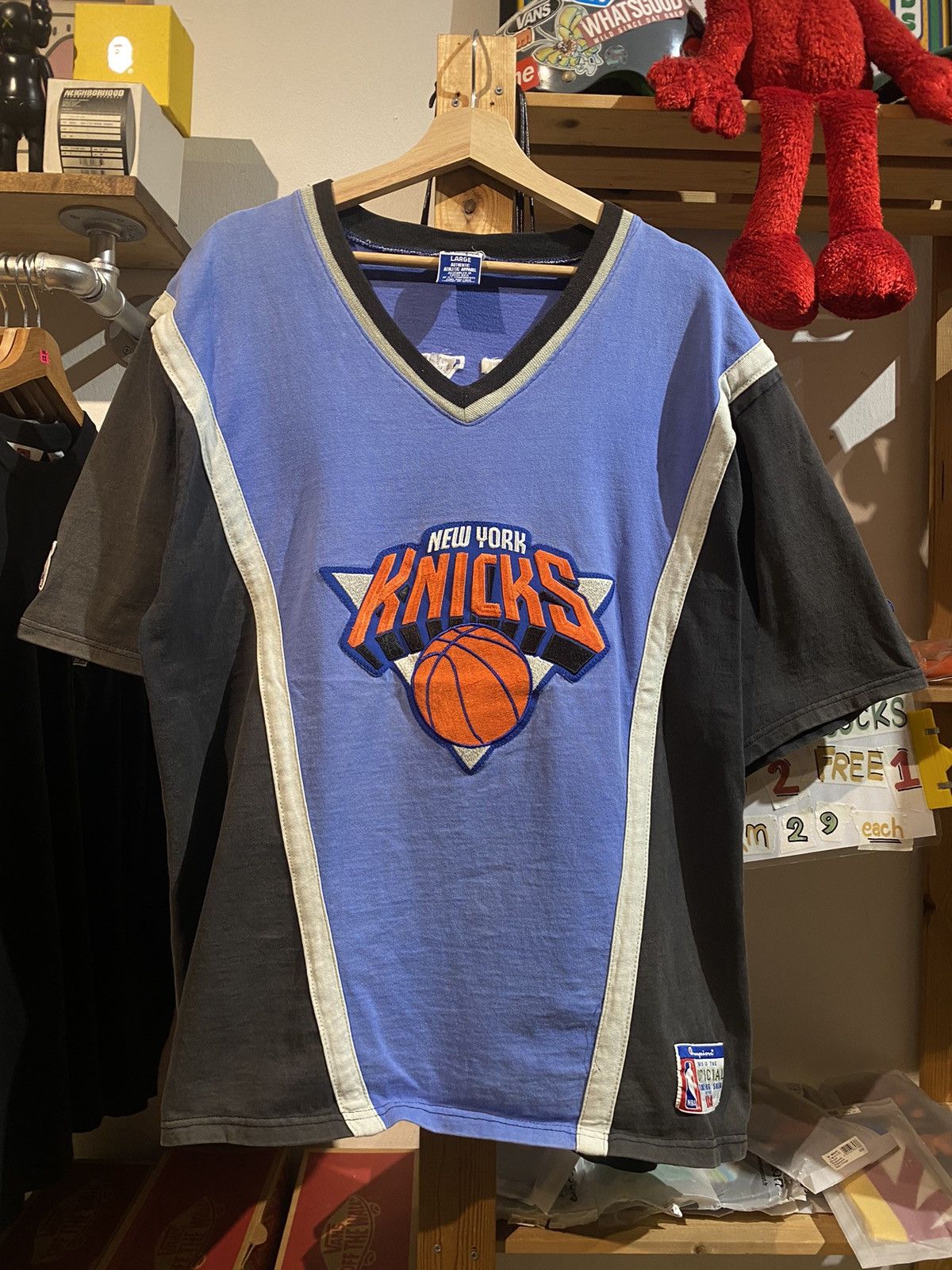 Vintage 90’s New York factory Knicks Warm Up Shirt Sz Large