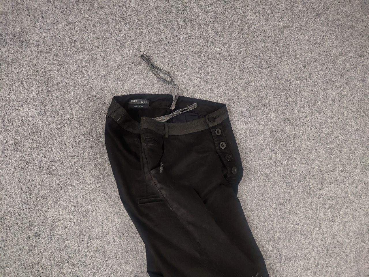 Japanese Brand Umit Unal Couture Black jeans decorative Drop Crotch Pants Size US 31 - 12 Thumbnail