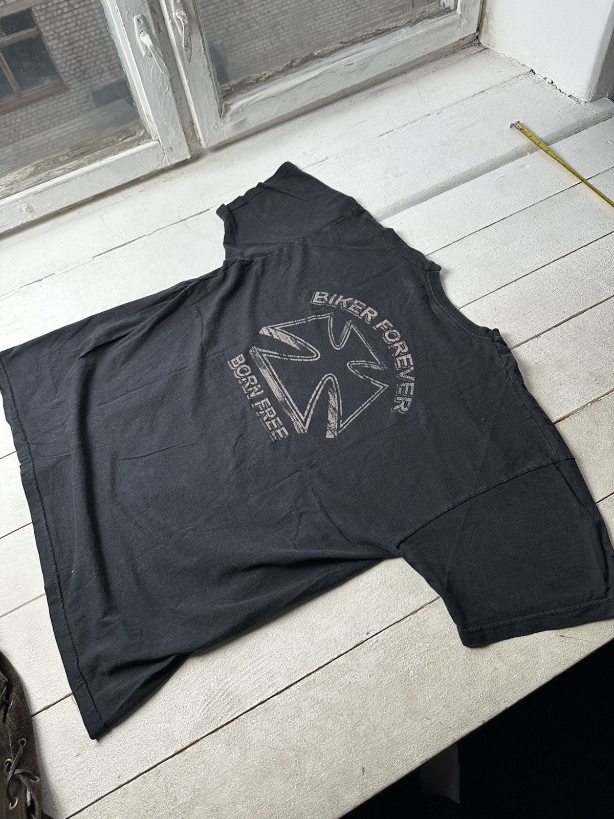 Vintage 🚨VNTG BORN FREE EAGLE USA RARE BIG LOGO FADED HARLEY STYLE Size US XL / EU 56 / 4 - 7 Thumbnail