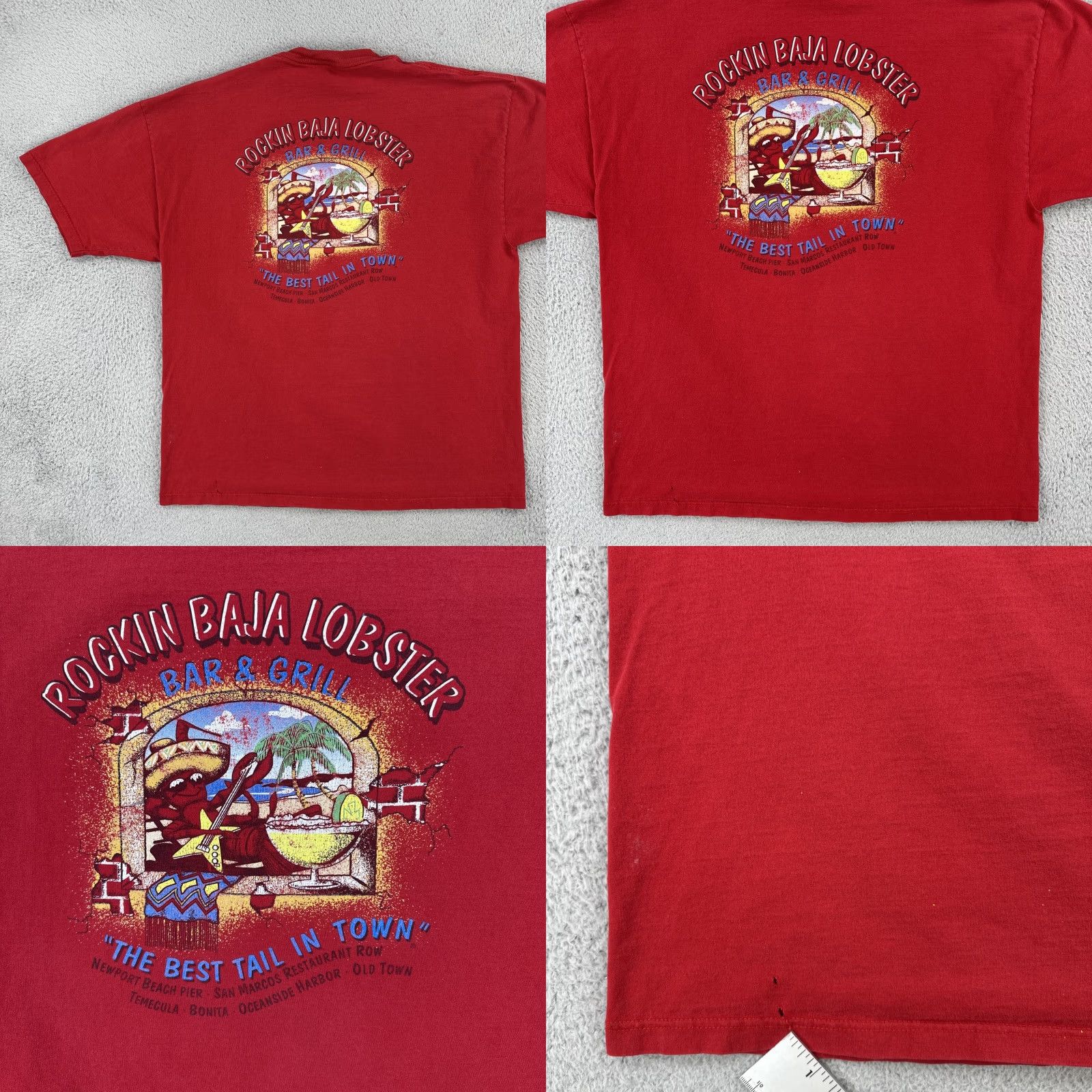 Jerzees VINTAGE Jerzees T-Shirt Red Large Distressed 90s California Rockin Baja Lobster Men’s Short Sleeve Crew Neck Shirt Size US L / EU 52-54 / 3 - 11 Thumbnail