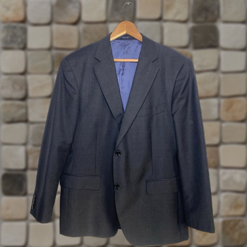 Suitsupply Suitsupply Wool Suit Jacket Perennial Vitale Barberis Canonico Italy Sz 44 Men’s Dark Gray Two-Button Single-Breasted Jacket Size 44R - 1 Thumbnail