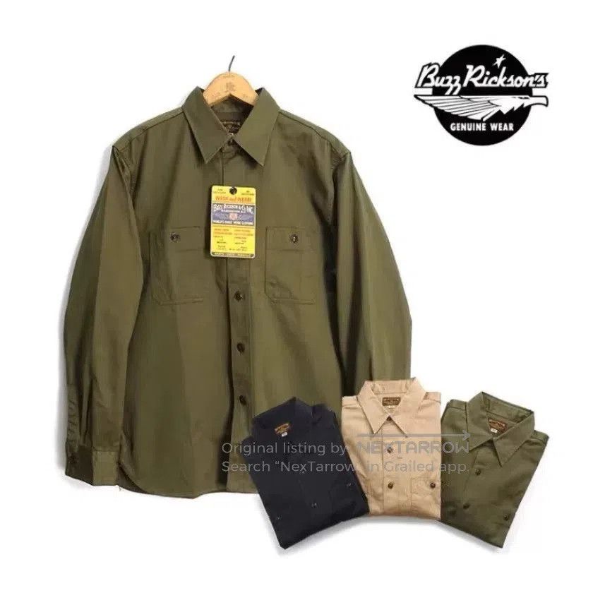 Buzz Rickson's Buzz Rickson's Military Retro Herringbone Work Shirt. Size US L / EU 52-54 / 3 - 1 Thumbnail