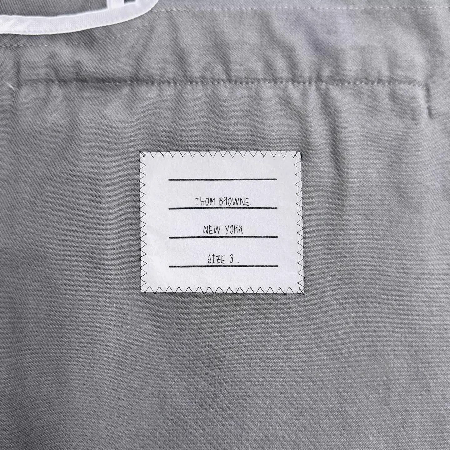 Thom Browne Gray Blazer with Striped Sleeves, Size L. Size US L / EU 52-54 / 3 - 5 Thumbnail