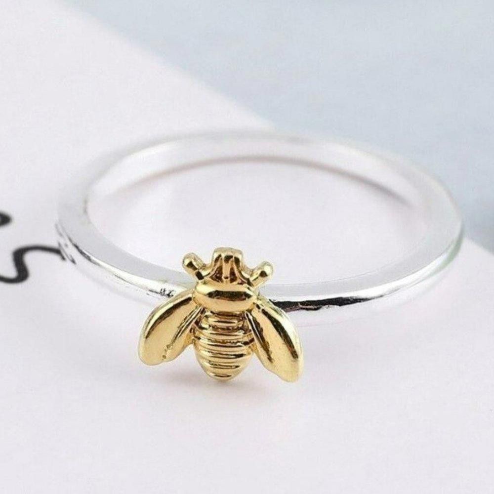 Designer 925 Sterling Silver Tiny Yellow Honey Bee Ring - Size 7 Size ONE SIZE - 2 Thumbnail