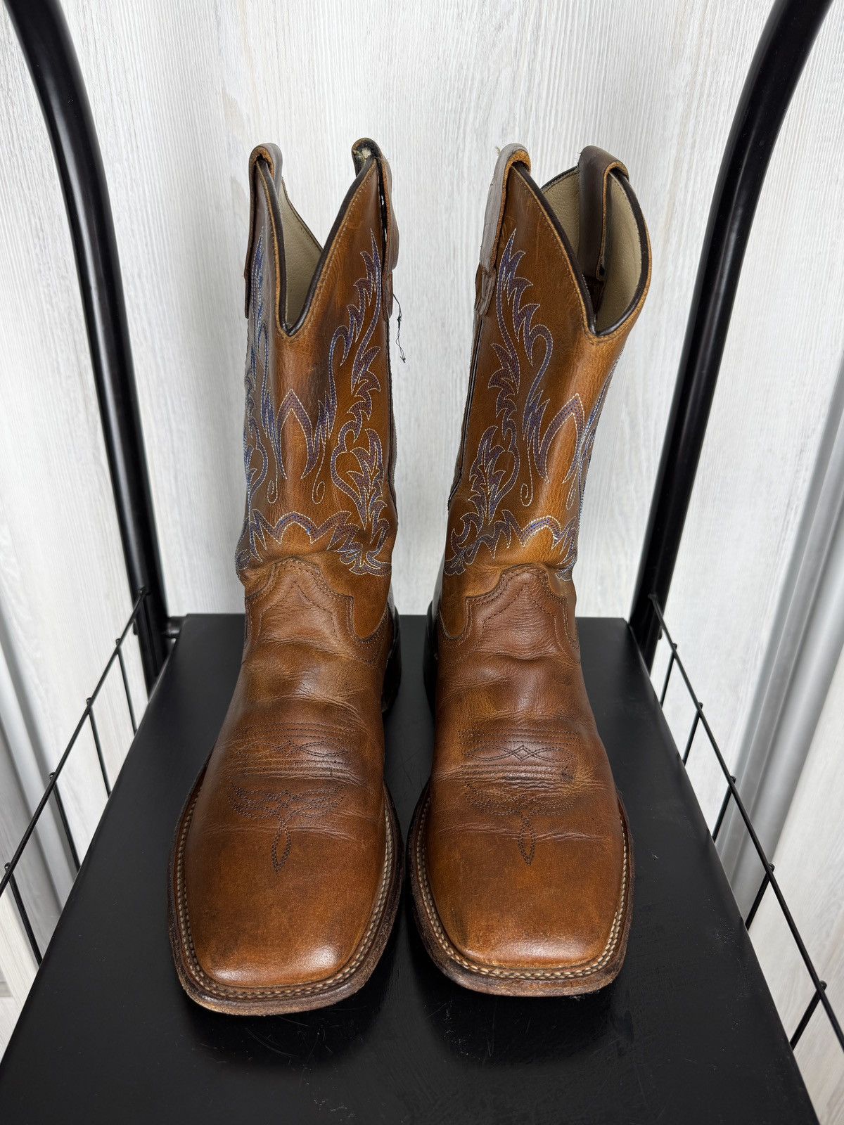 Cowboy Equipment Tin Star Boots Cowboy Western Texas Leather shoes size 6.5D Size US 6.5 / EU 39-40 - 6 Thumbnail