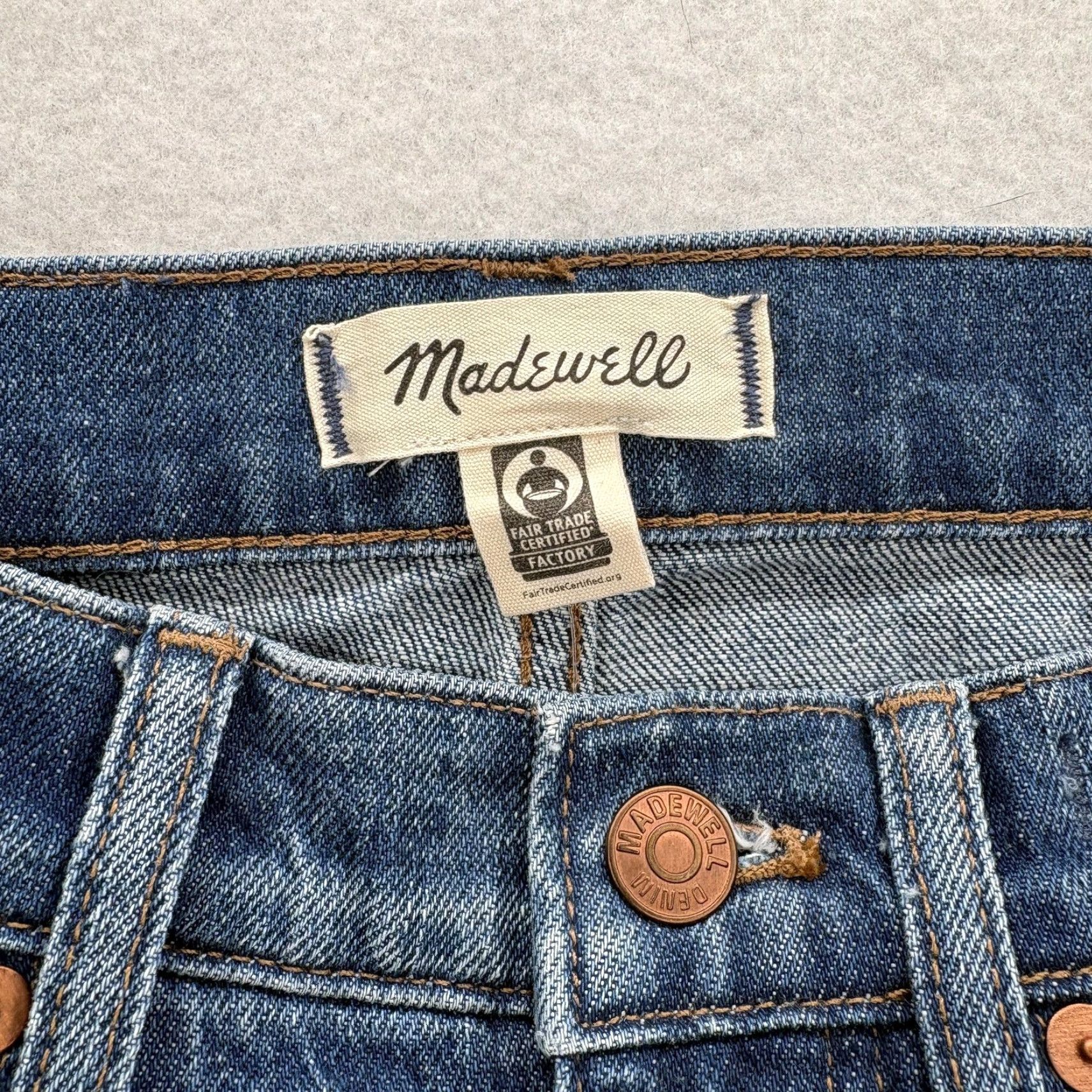 Madewell Madewell Jeans Womens 24 Stovepipe Blue High Rise Stretch Denim 5-Pocket Slim Straight Tapered 25in Inseam Rise Size 42" / US 20 - 3 Thumbnail