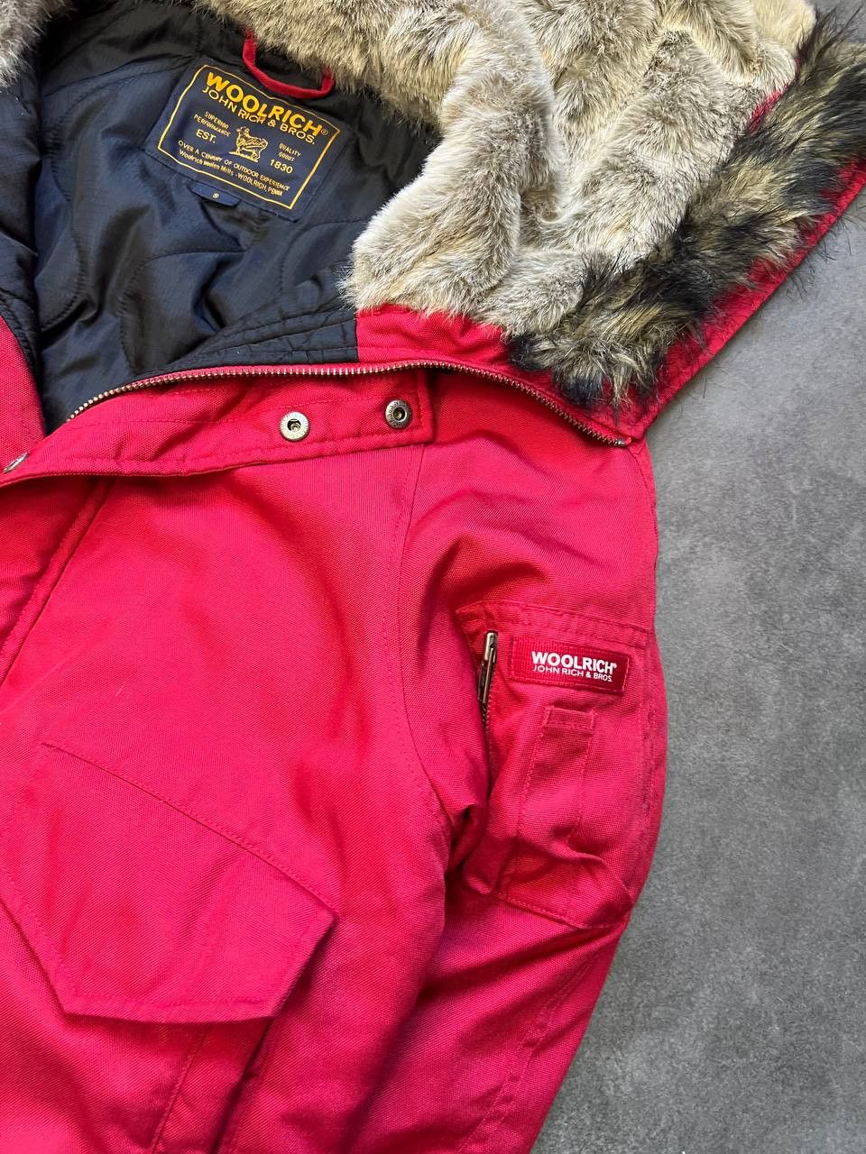 Woolrich Woolen Mills DSQUARED type Woolrich Bomber Jacket Faux Fur Hood Size US M / EU 48-50 / 2 - 3 Thumbnail