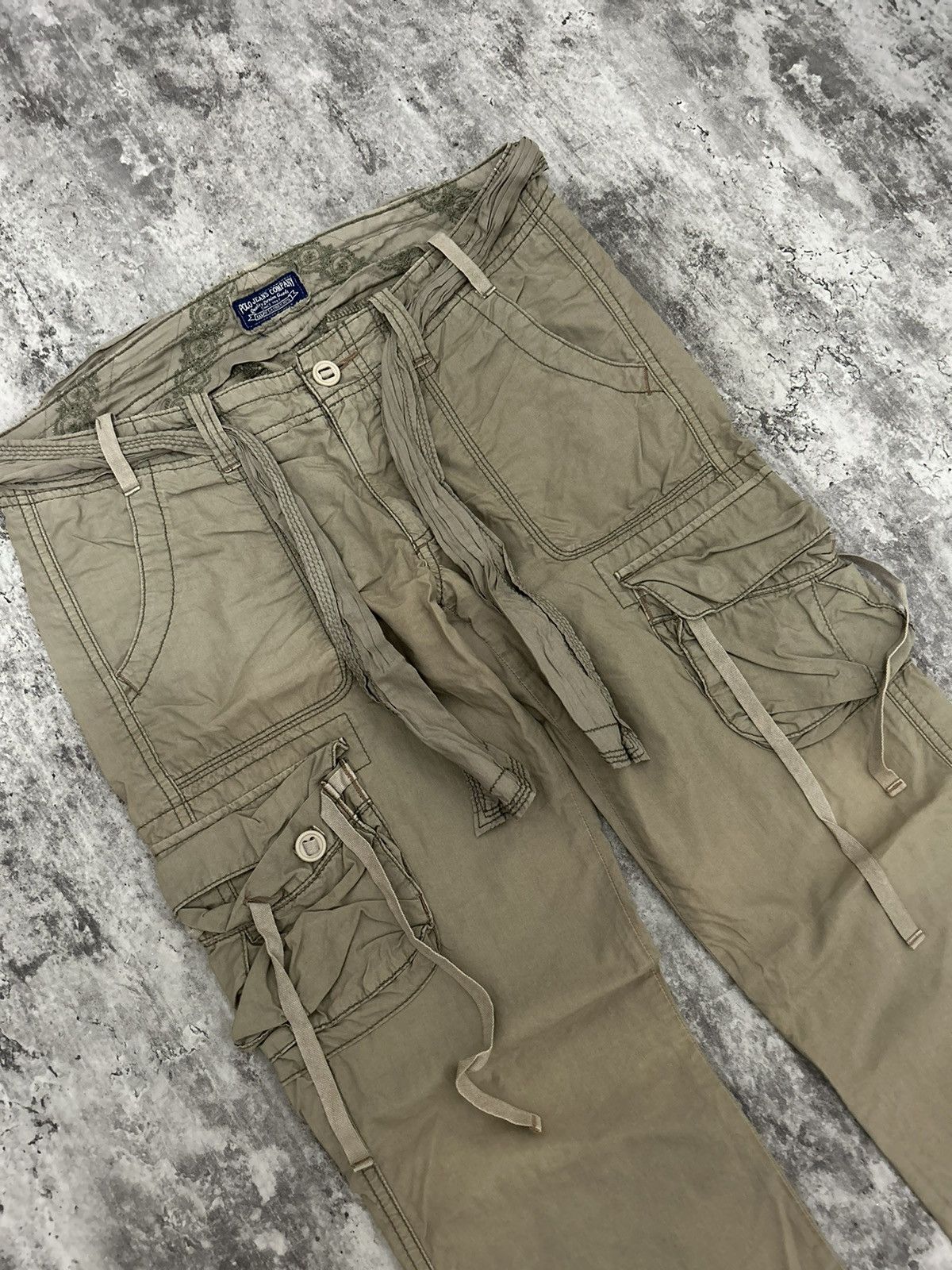 If Six Was Nine × Polo Ralph Lauren × Vintage Vintage Polo Jeans Company Sun Faded Cargo Pants With Belt Size US 32 / EU 48 - 4 Thumbnail