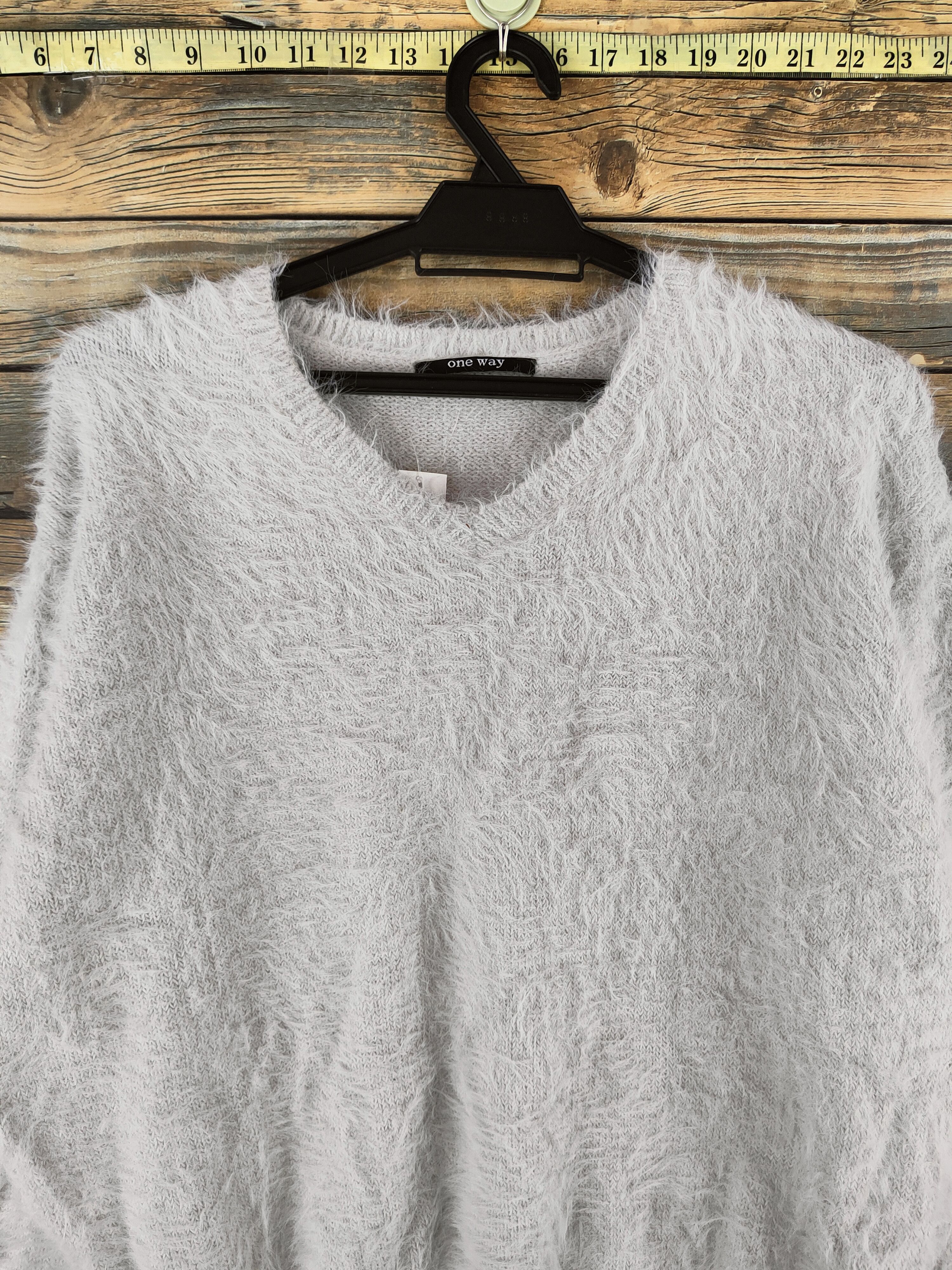 Japanese Brand DL One Way Gray Fur Mohair Knitwear #46-542 Size M / US 6-8 / IT 42-44 - 2 Thumbnail