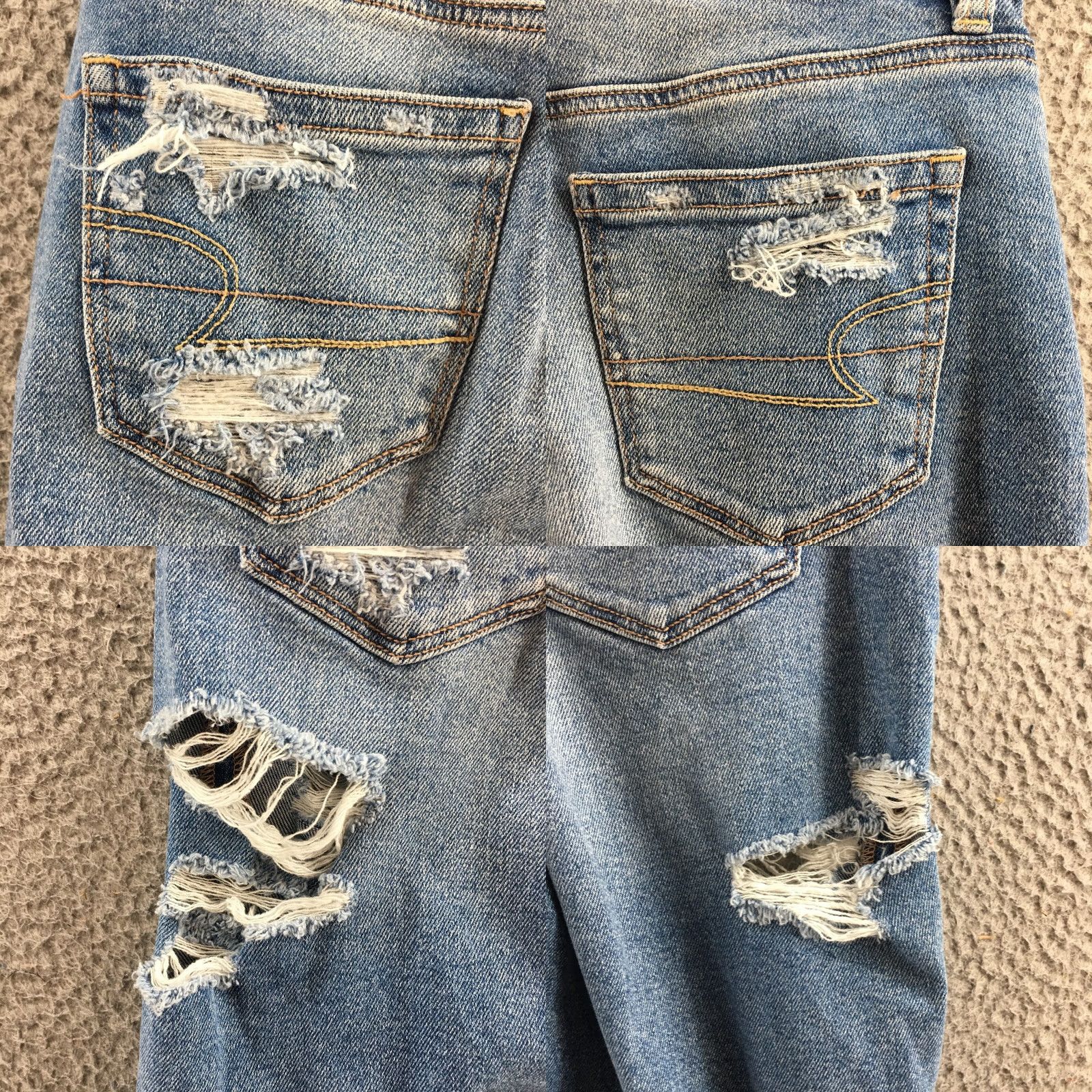 American Eagle Outfitters American Eagle Skinny Jeans Womens 27X27 Blue Distressed Stretch Zip Size 25" / US 0 / IT 36 - 10 Thumbnail