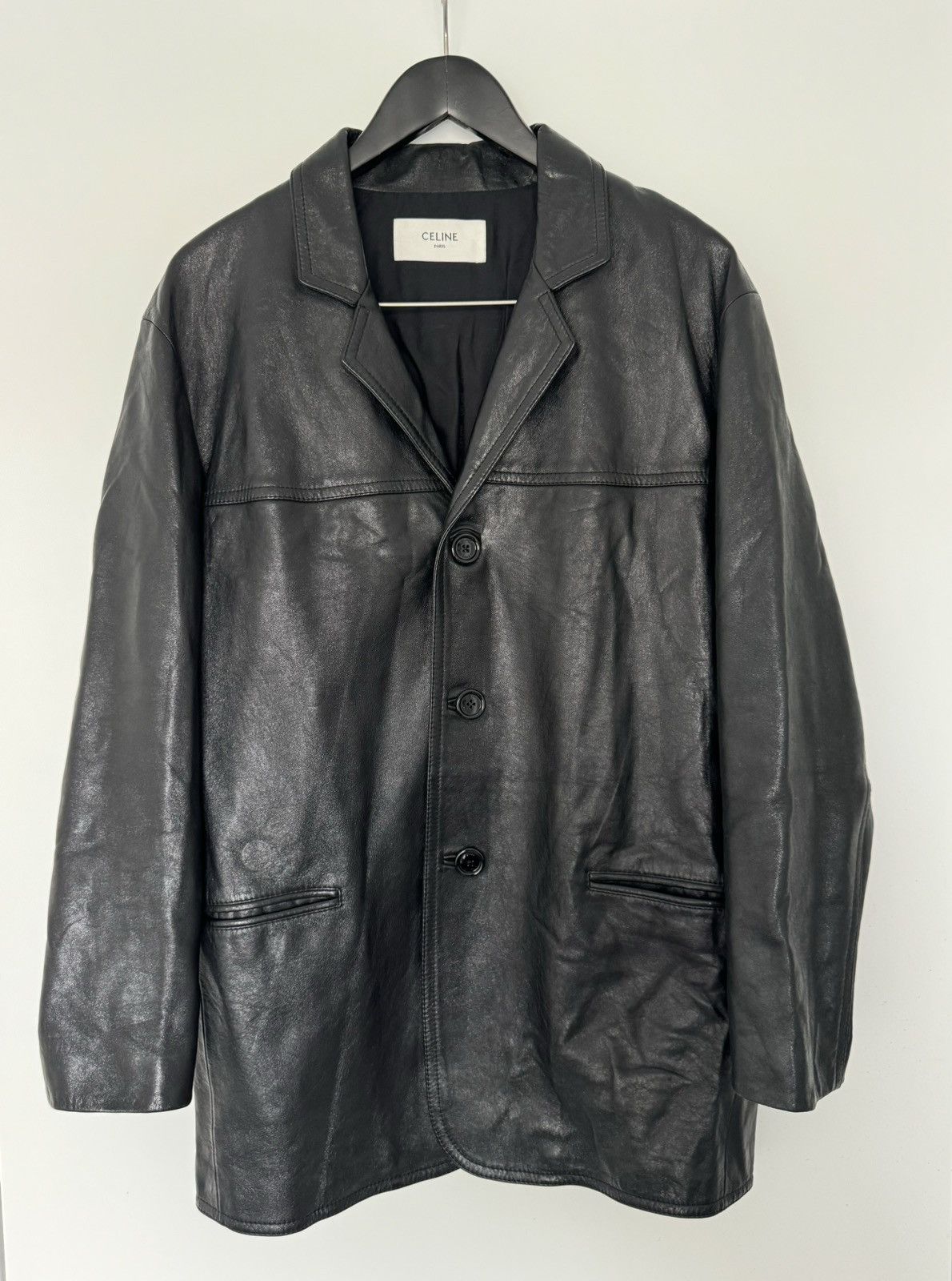 Celine Celine Leather Blazer Jacket Size US M / EU 48-50 / 2 - 1 Thumbnail