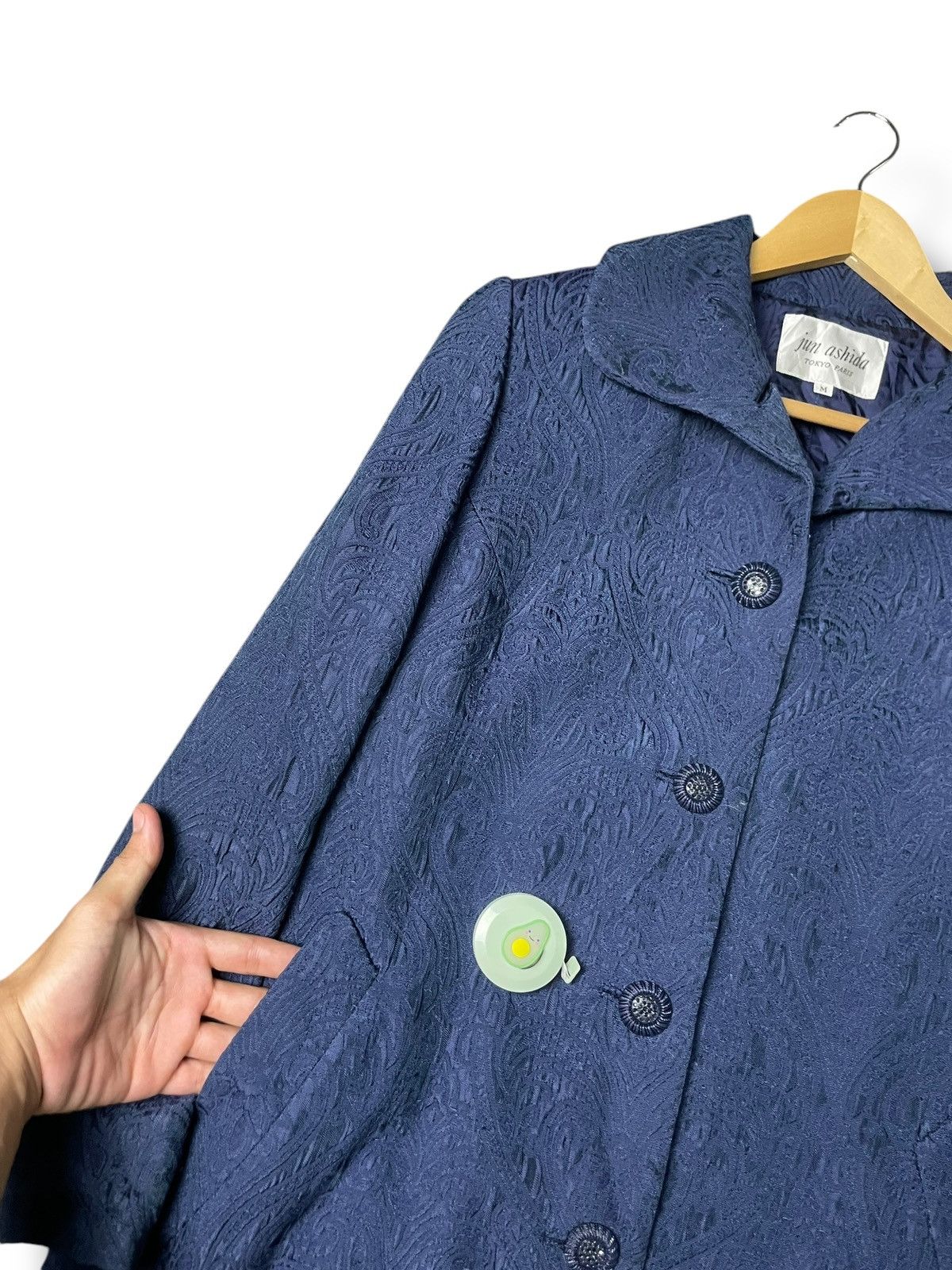 Japanese Brand × Vintage Jun Ashida Brand Embossed Long Coat (64) Size M / US 6-8 / IT 42-44 - 5 Thumbnail