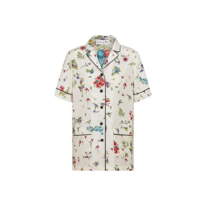 Dior Floral Print Short Sleeve Shirt 0079-2507