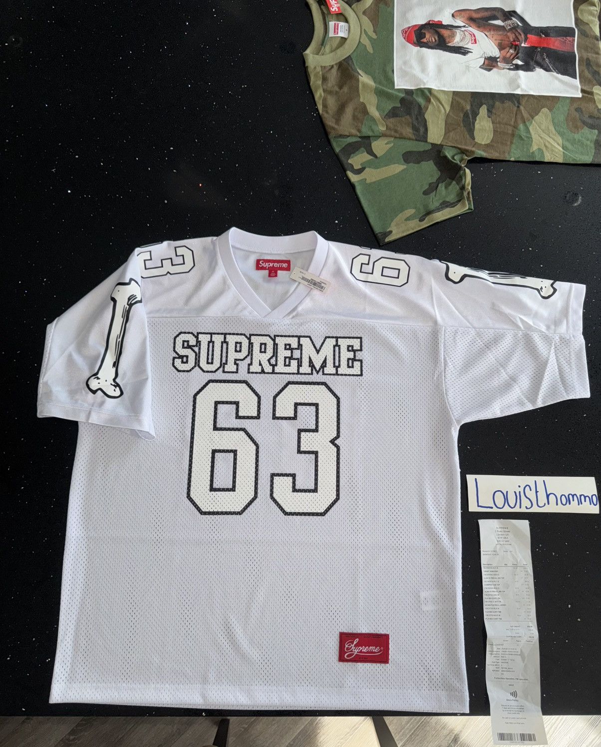 Supreme Bones White Football Jersey Fw25