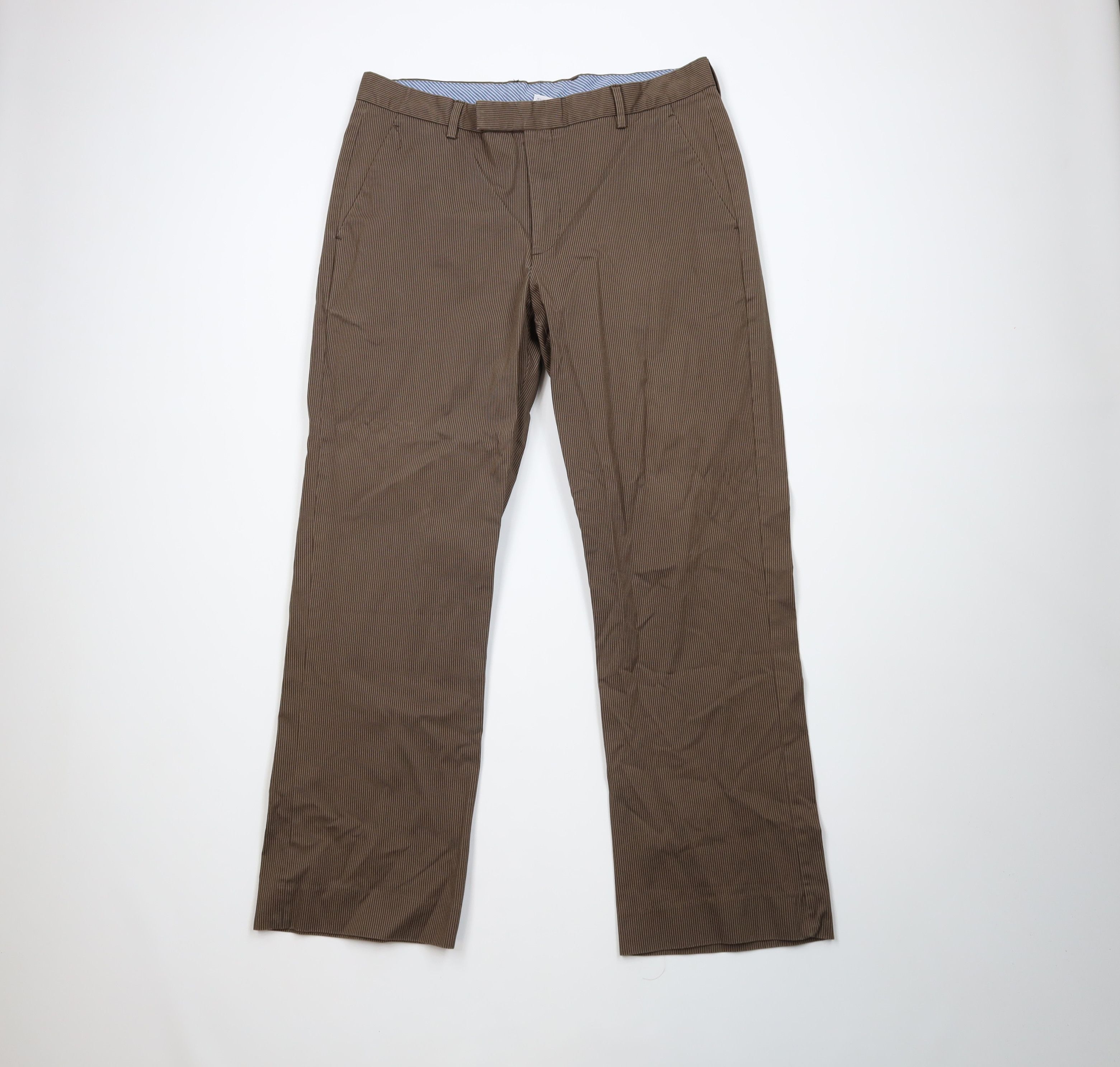 Gap Vintage Y2K Gap Pinstriped Flare Wide Leg Chino Pants Brown Size US 38 / EU 54 - 1 Thumbnail