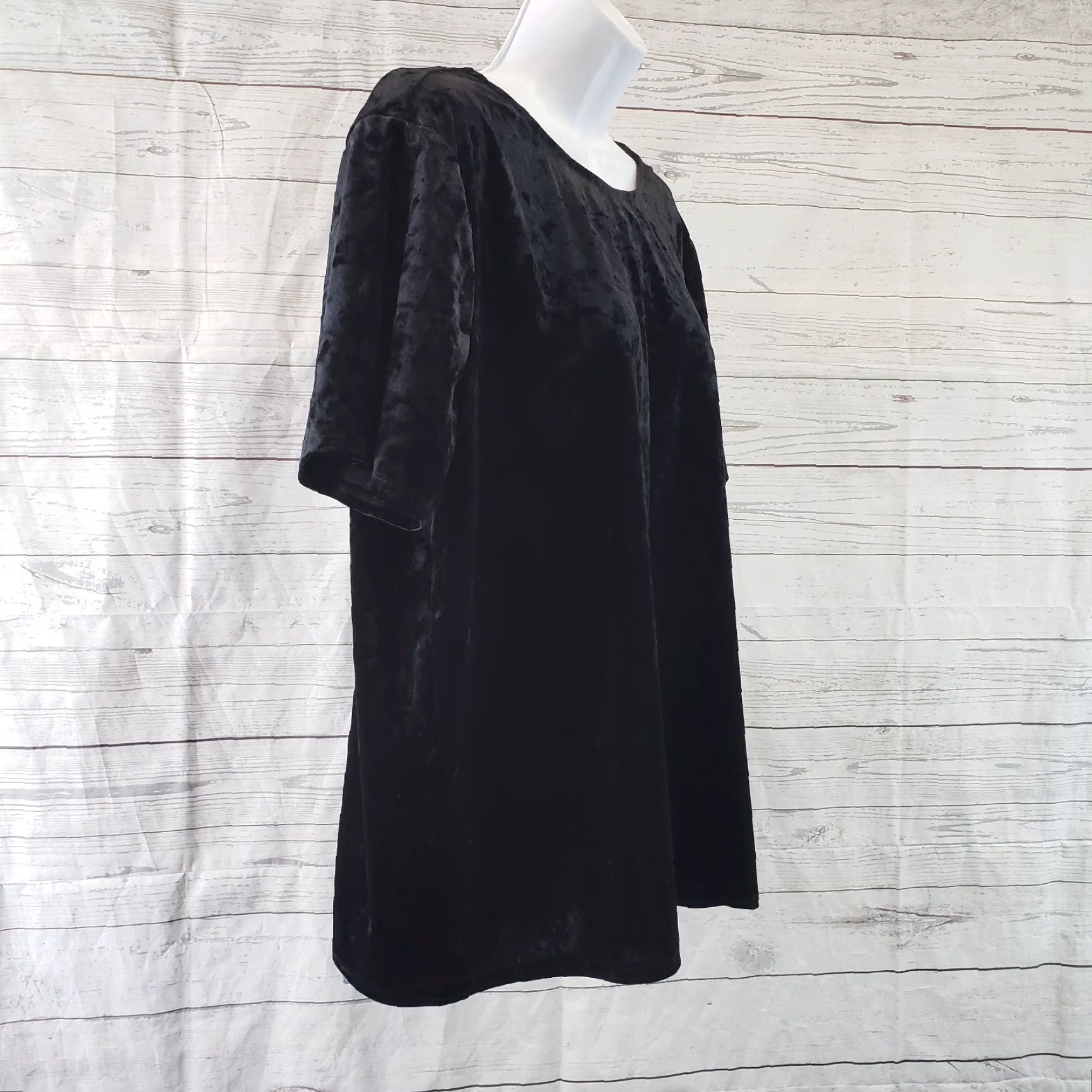 Velvet Beach Lunch Lounge Monique Velvet Top Womens XL Solid Black Short Sleeve Blouse Size XL / US 12-14 / IT 48-50 - 3 Thumbnail