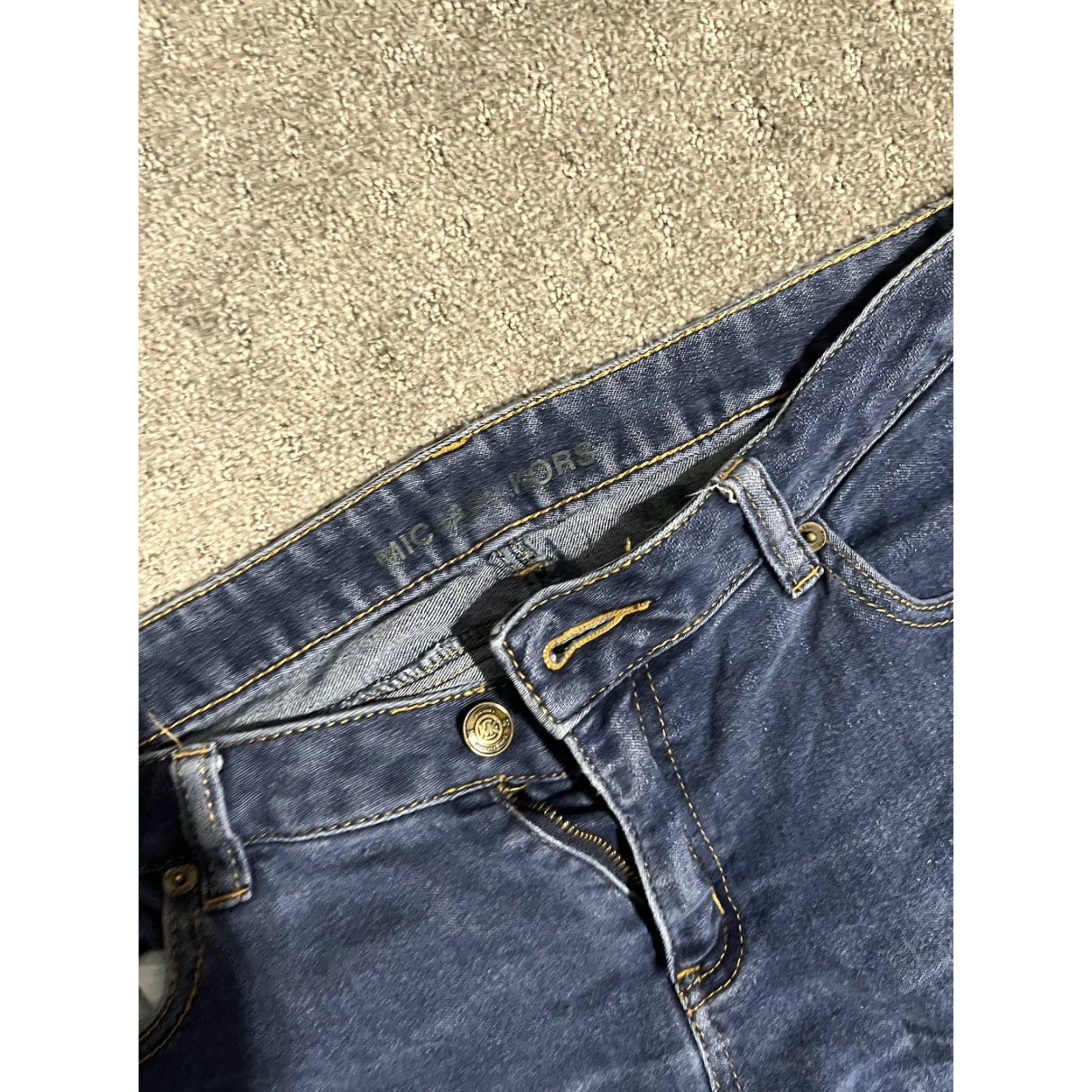 Michael Kors Michael Kors Women's Jeans Bootcut Dark Blue Denim 32 Regular 5-Pocket Design Stretch Pocket Machine Washable Size 24" / US 00 / IT 34 - 5 Thumbnail