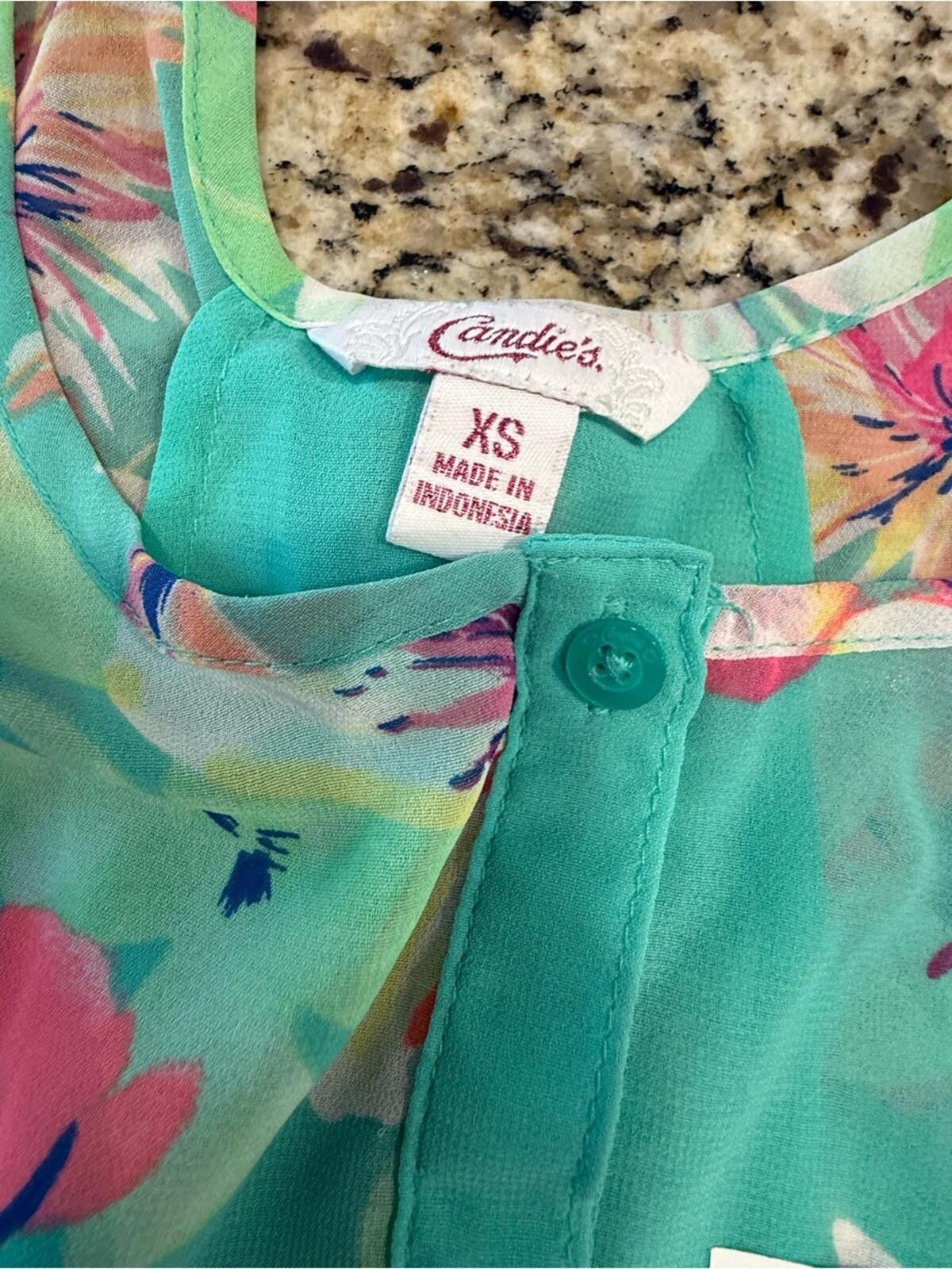 Other Candies floral tank top teal pink purple SZ XS Size XS / US 0-2 / IT 36-38 - 5 Thumbnail