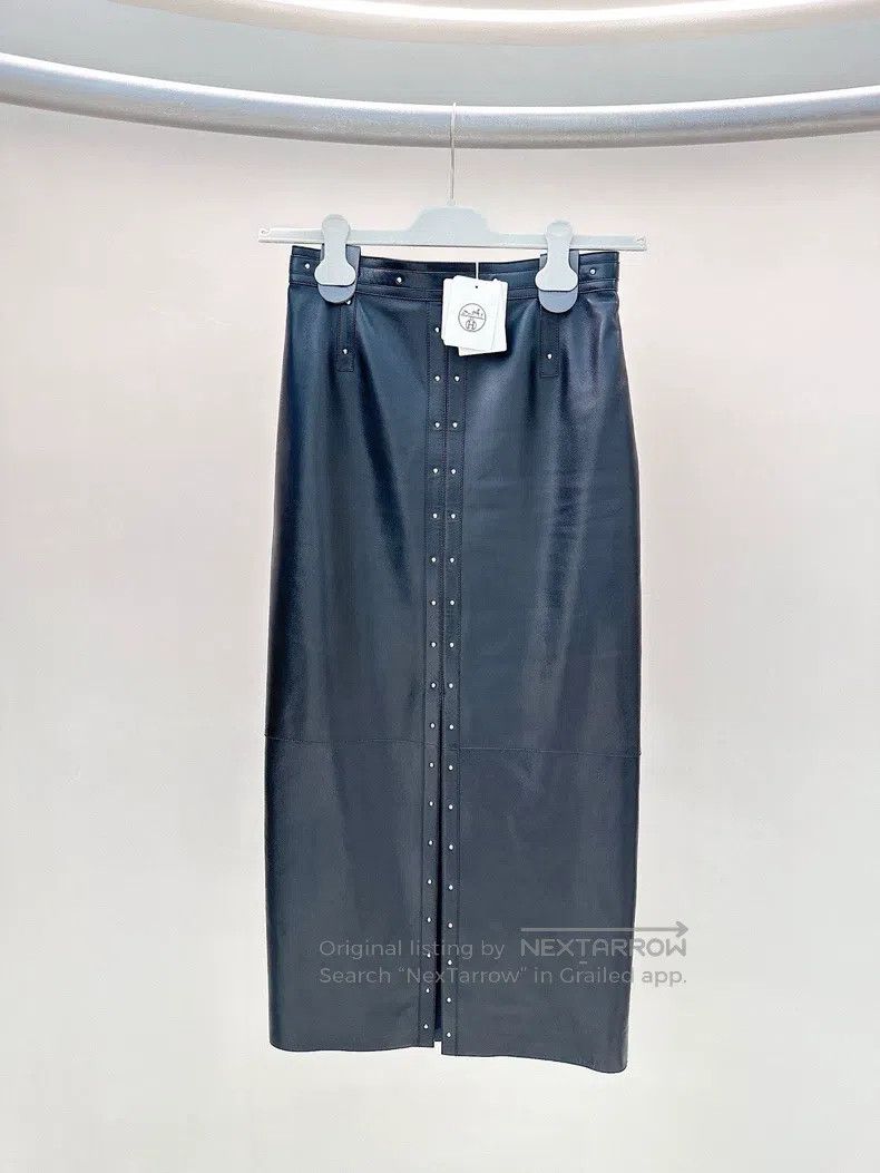 Hermes Hermes Black rivet leather dress with top size 38 and skir Size XS / US 0-2 / IT 36-38 - 5 Thumbnail