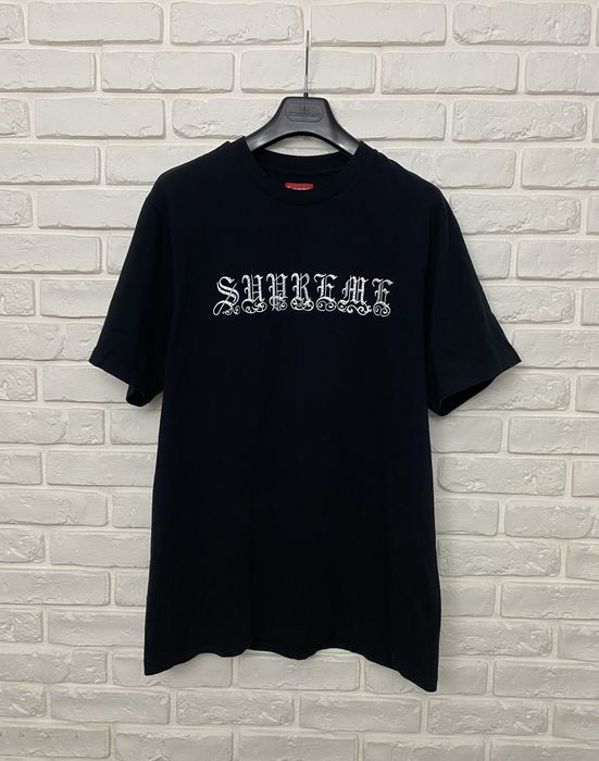 Supreme Supreme Old English Rhinestone S/S Top T-Shirt Big Logo XL