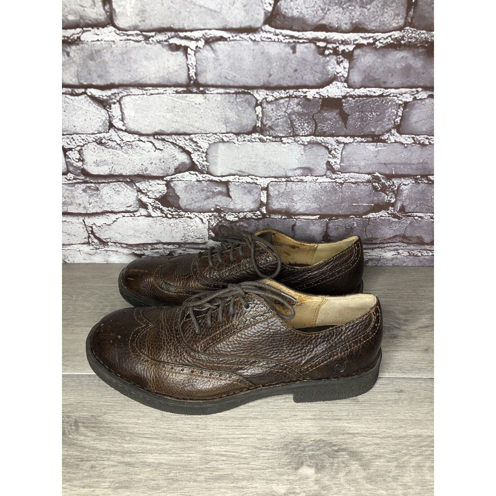 Born Born Brown Leather Brogue Wingtip Oxfords Lace Casual Shoes Size US 10 / EU 43 - 20 Thumbnail