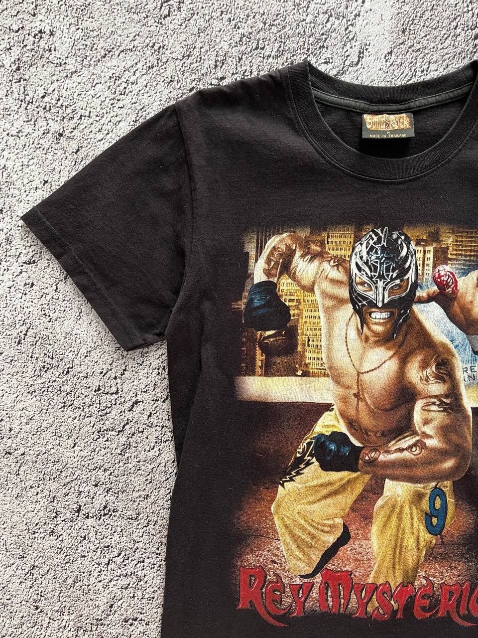 Band Tees × Vintage Solid Rock Rey Mysterio T-Shirt Black Size M Size US M / EU 48-50 / 2 - 4 Thumbnail