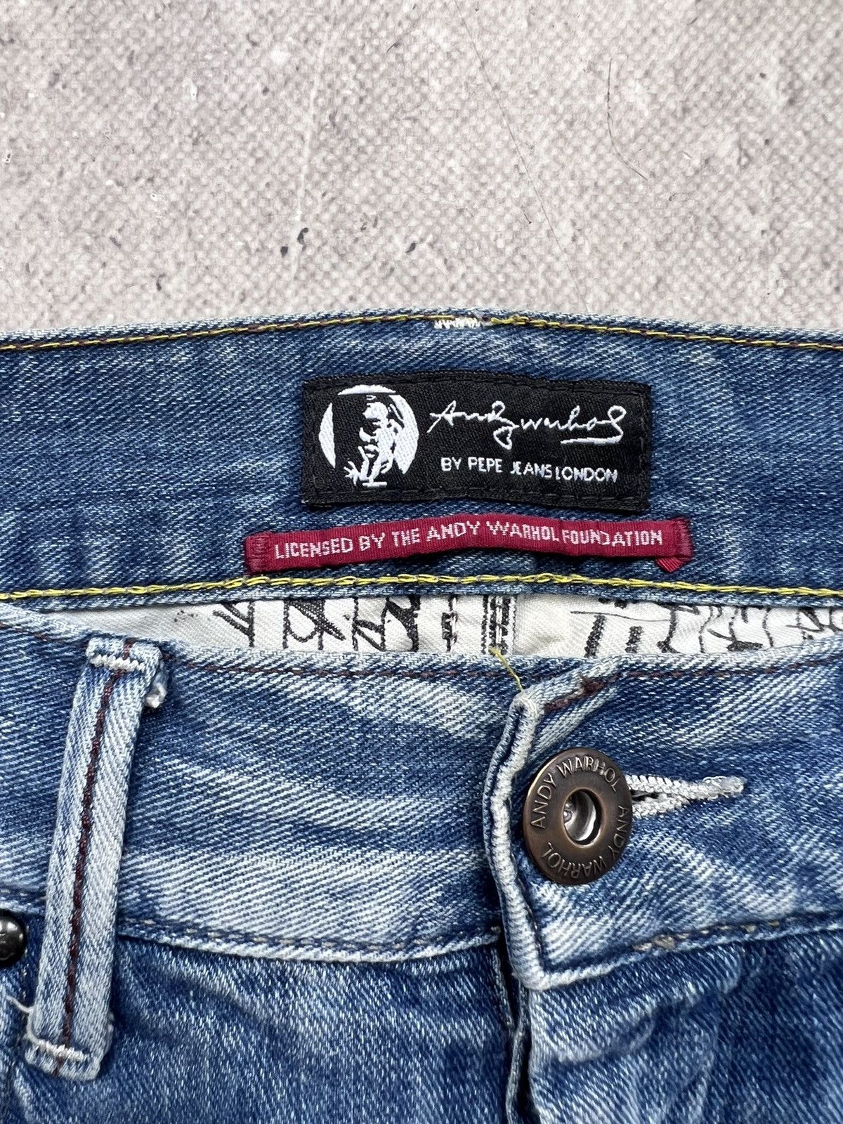 Andy Warhol × Japanese Brand Y2K Andy Warhol Pepe Jeans Art cargo JEANS Rare Retro Hype Size US 31 - 6 Thumbnail