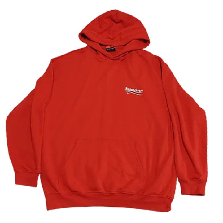 Balenciaga Balenciaga Red Hooded Sweatshirt Size US XL / EU 56 / 4 - 1 Thumbnail