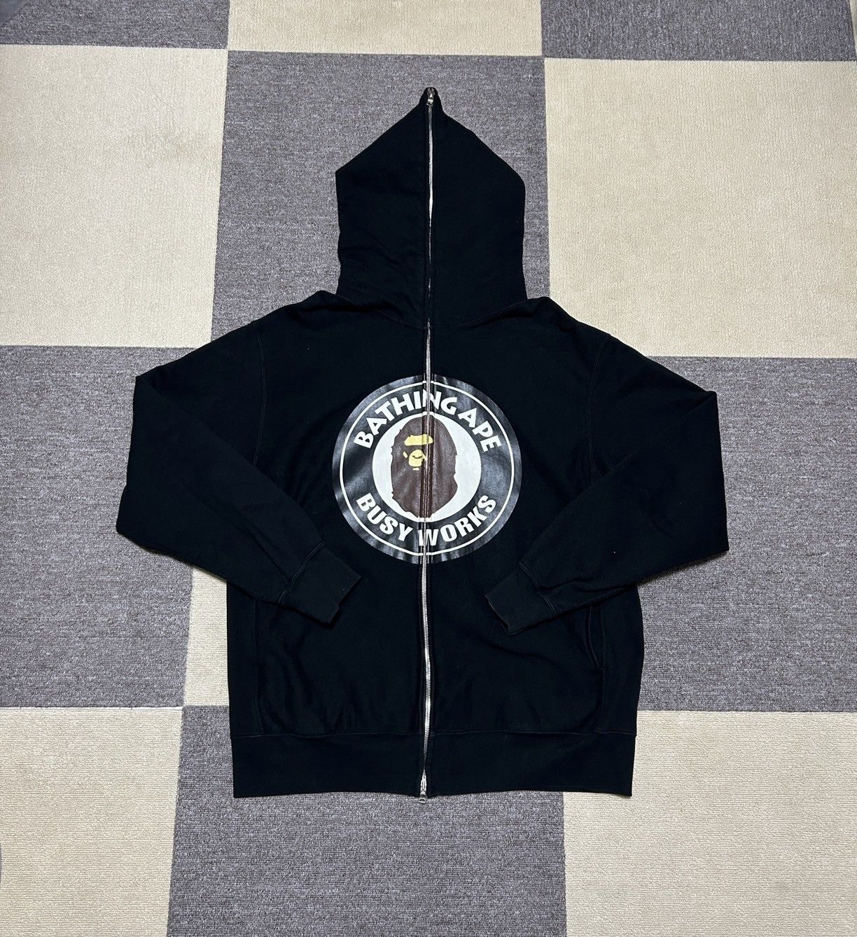 Bape OG Bape Black College Color Logo Full Zip Hoodie Size US L / EU 52-54 / 3 - 1 Thumbnail