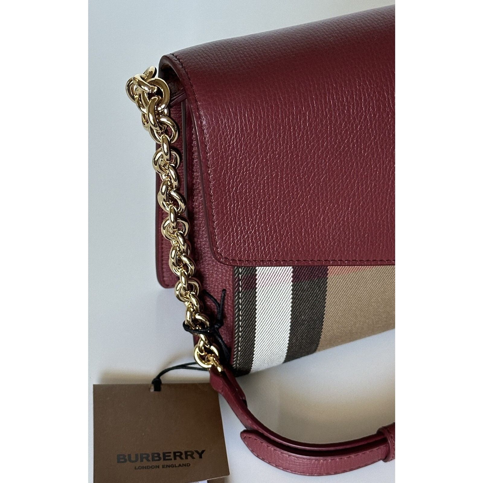 Burberry Small Macken House Check Leather Bag 8080159