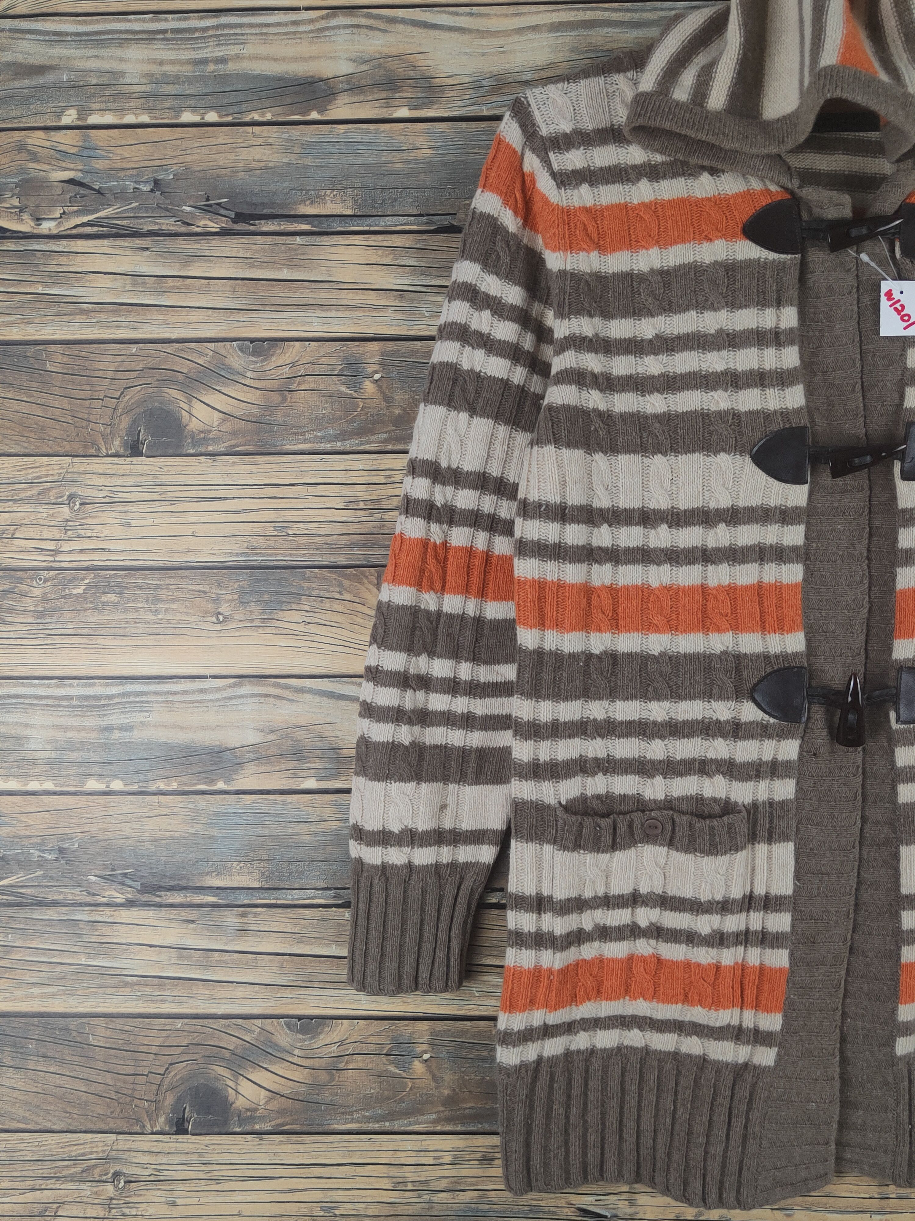 Aran Isles Knitwear × Japanese Brand × Vintage Key Luck Brown Knitwear Hoodie Sweaters #W1201 Size XS / US 0-2 / IT 36-38 - 3 Thumbnail