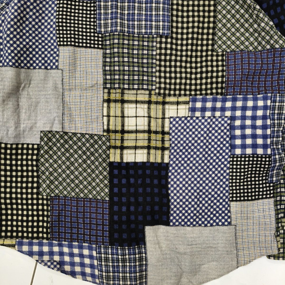 Japanese Brand Vintage 90's Japanese Papas Patchwork Button Up Shirt Size US M / EU 48-50 / 2 - 18 Thumbnail
