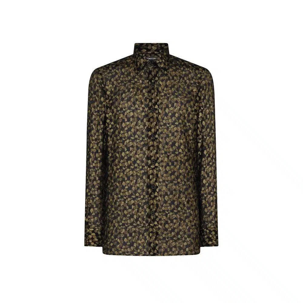 o1loc1c1025 HSBG01 Silk Lurex Evening Shirt in Multicolor