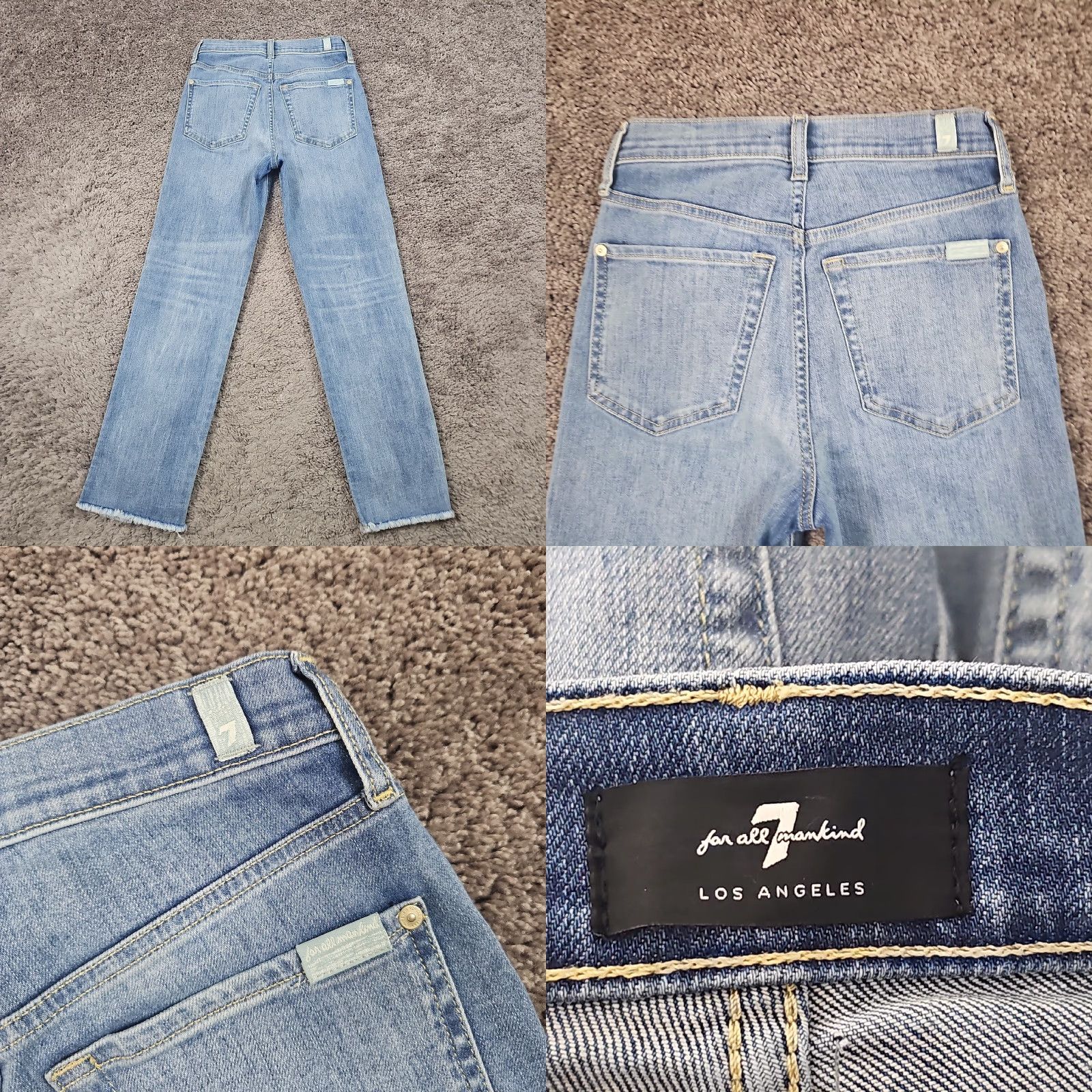 7 For All Mankind 7 For All Mankind Jeans Womens 24 Cropped Straight Light Wash High Rise 23x26 Blue Denim Cotton Spandex Jeans Womens 24 Crop Straight High Rise Size 42" / US 20 - 8 Thumbnail