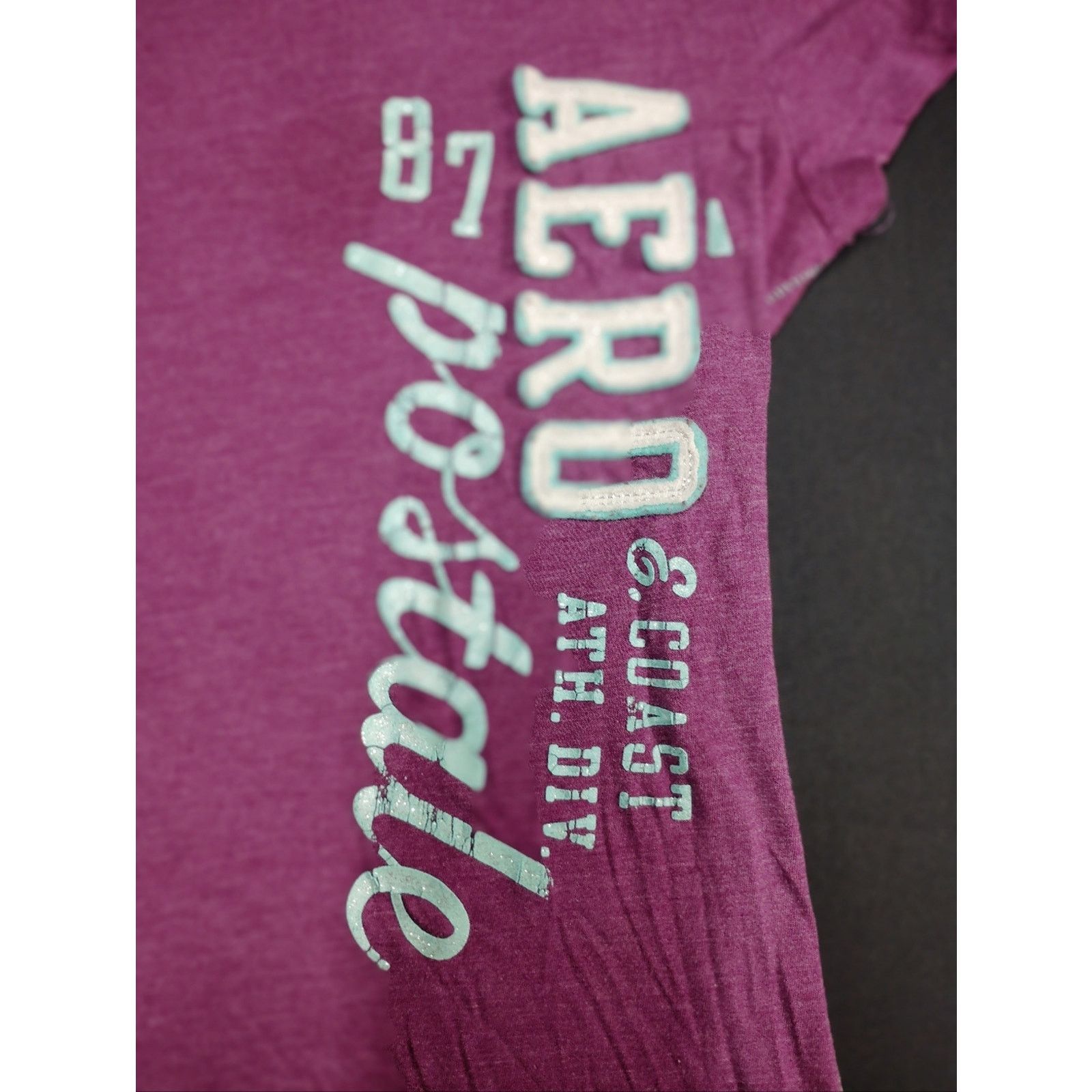 Aeropostale Aeropostale Women's' Heather Purple Logo Tee Size S / US 4 / IT 40 - 3 Thumbnail
