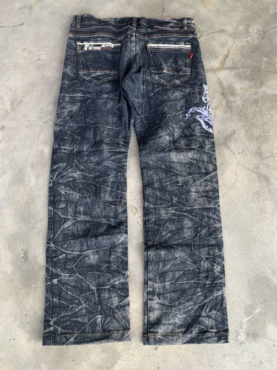 Affliction Unbrand Jeans Crazy Lightning Wash & rare design. Size US 34 / EU 50 - 1 Thumbnail