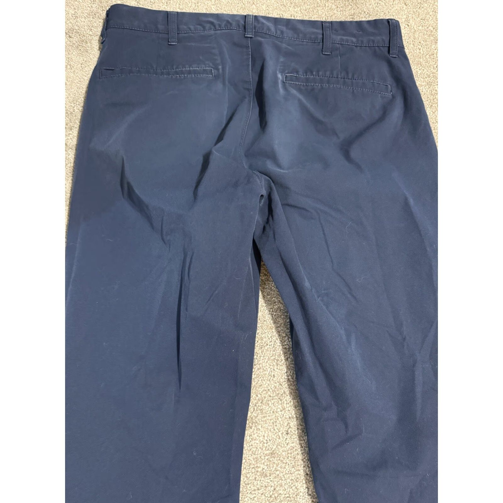 J.Crew J. Crew Mercantile Slim Fit Mens Pants Flat Front Navy Blue Khaki 34x29 Chino Cord Cotton Spandex Blue 34 29 Mens Size US 34 / EU 50 - 4 Thumbnail