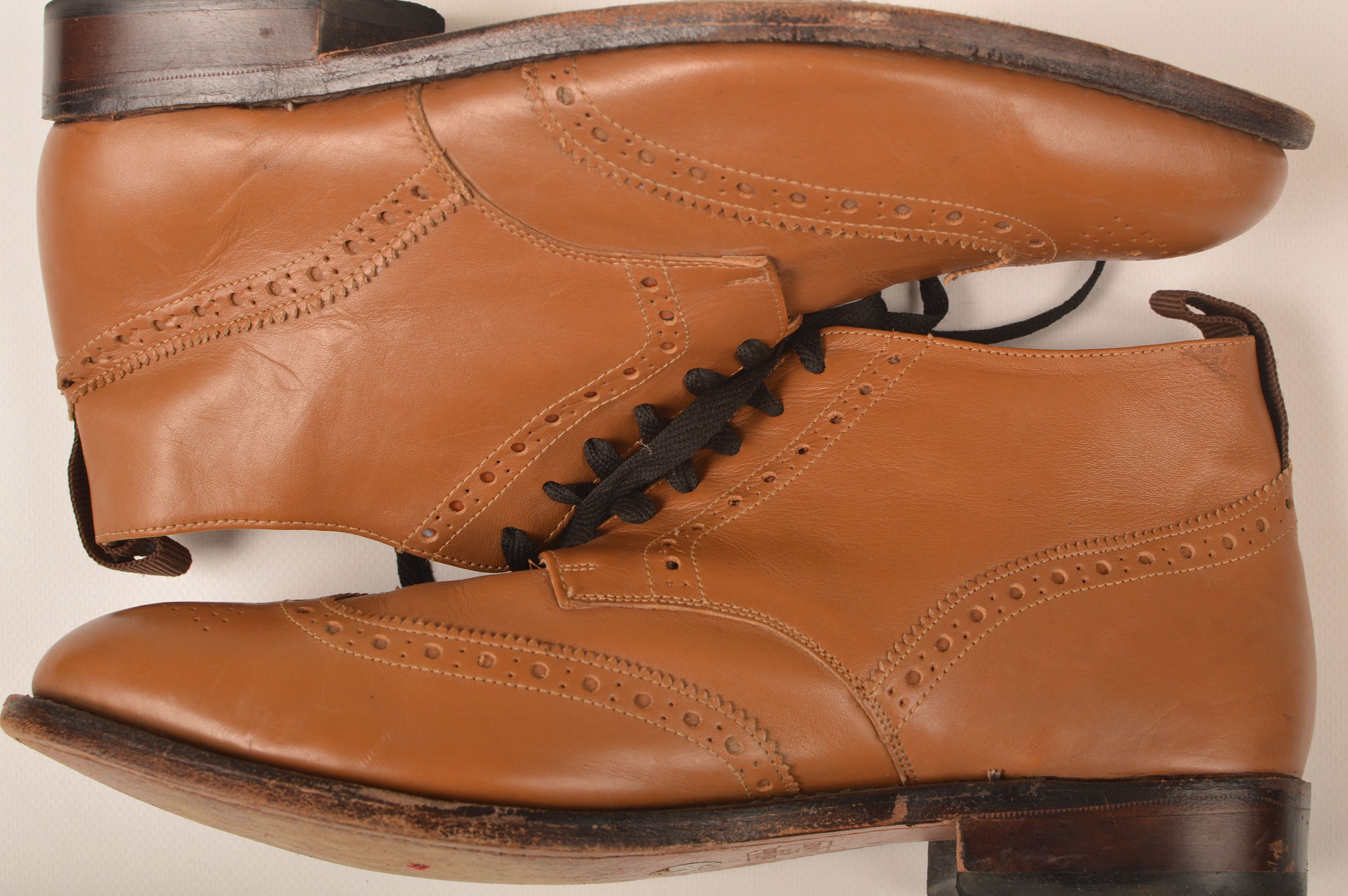 Designer Samuel Windsor Handmade Brown Leather Brogues Boots Size US 10 / EU 43 - 4 Thumbnail