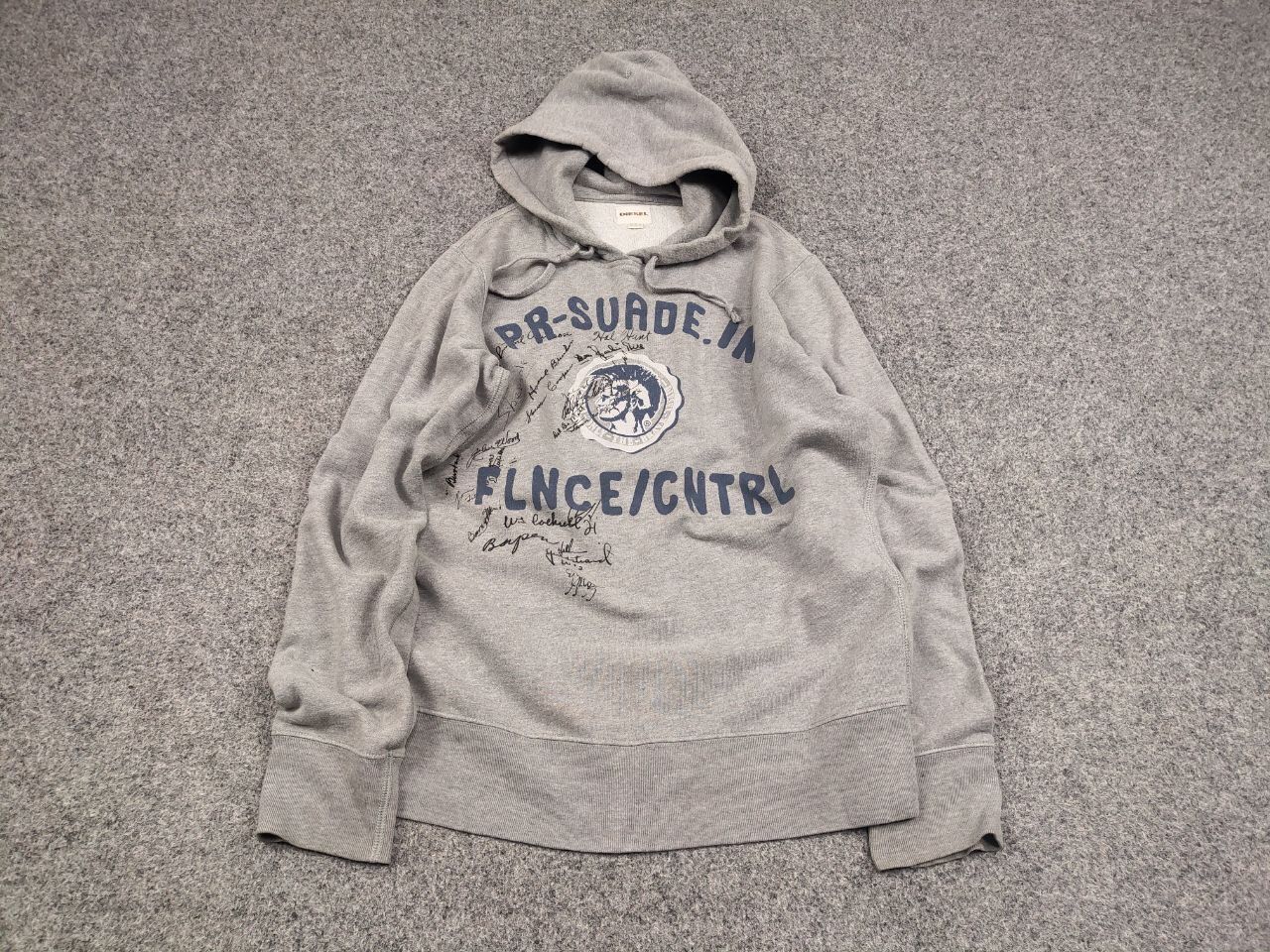 Diesel Vintage Diesel Logo Gray Hoodie Y2K Style Size US M / EU 48-50 / 2 - 2 Thumbnail