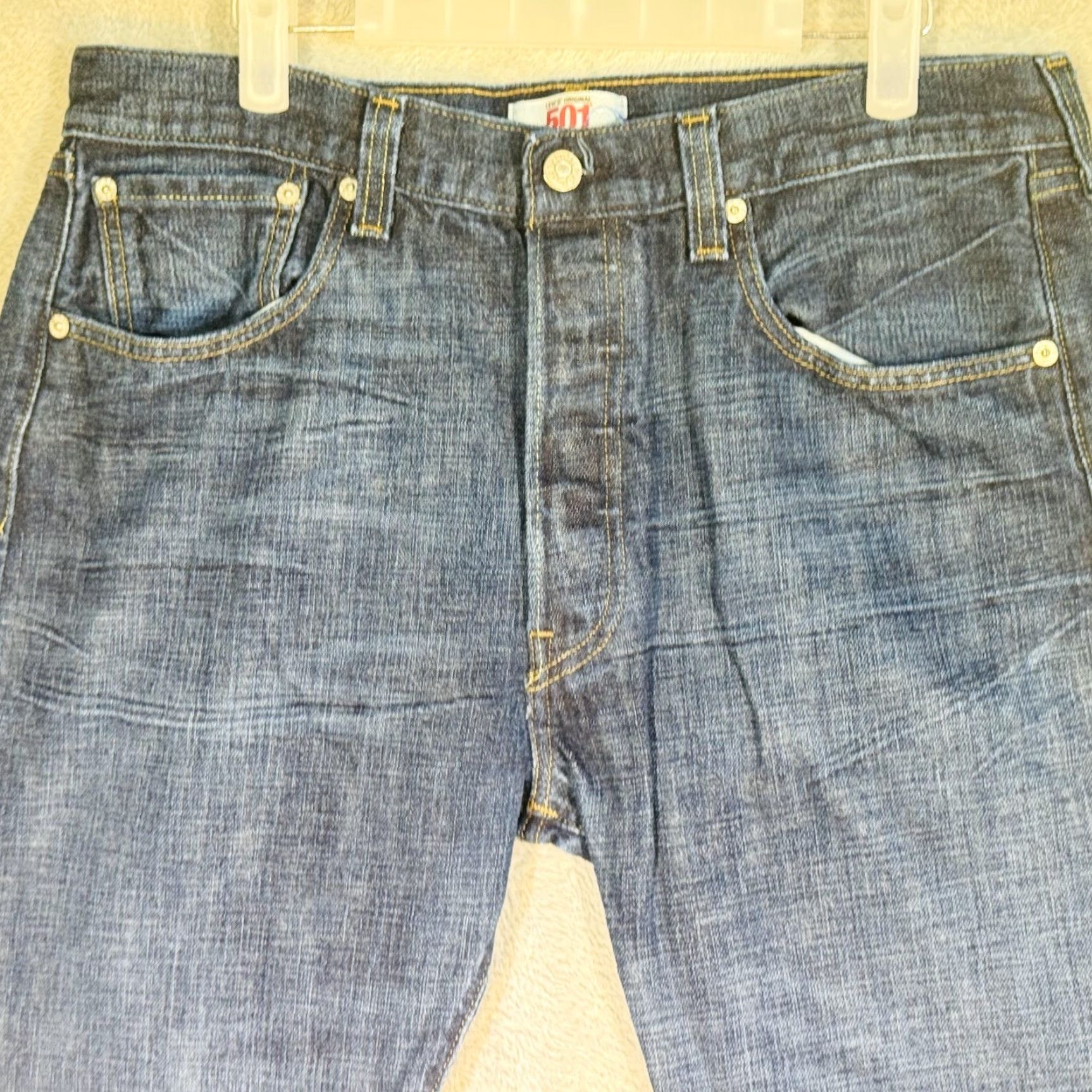 Levi's VINTAGE Levi's 501 Jeans Mens 34x30 Blue Medium Wash Straight Denim 90s Size US 34 / EU 50 - 3 Thumbnail