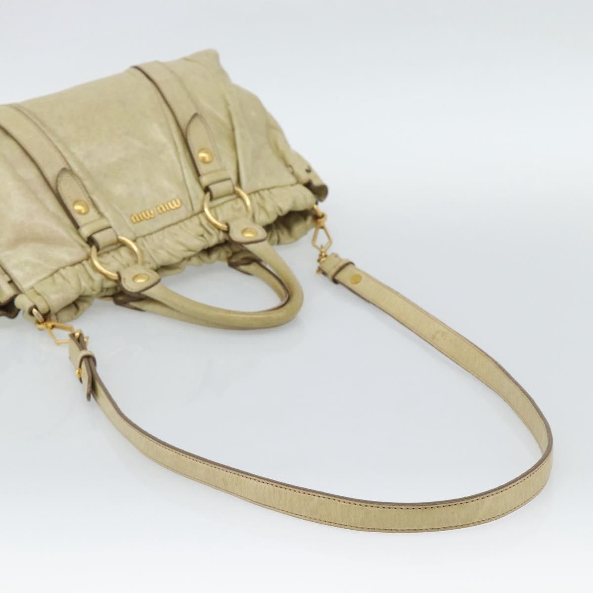 Miu Miu Borsa a mano Miu Miu Matelassé in pelle 2 vie beige oro Size ONE SIZE - 9 Thumbnail