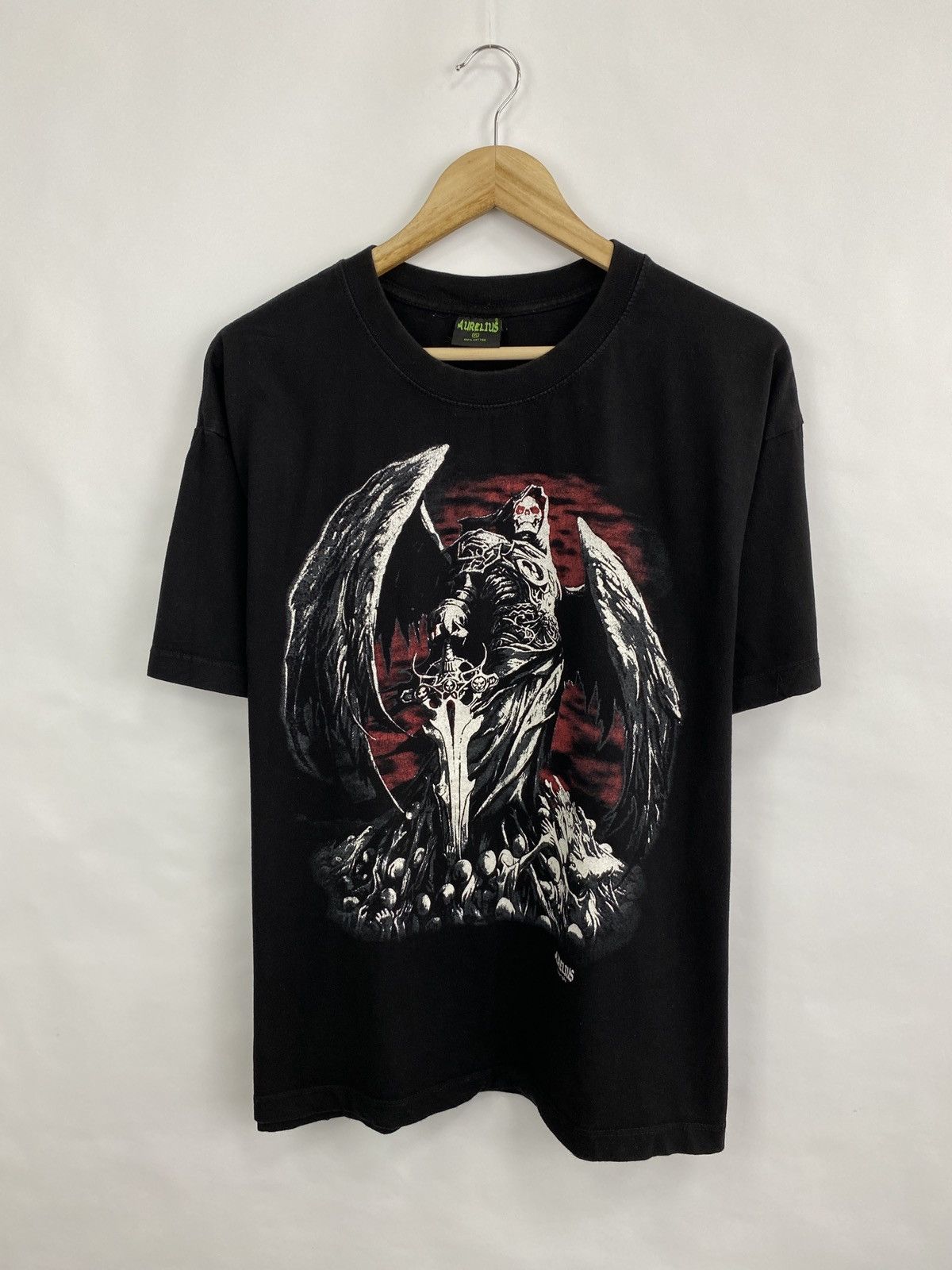 4GSELLER 🇺🇸💀 Vintage Skull Death All Over Print T-Shirt Y2K Retro Rare Size US XL / EU 56 / 4 - 3 Thumbnail