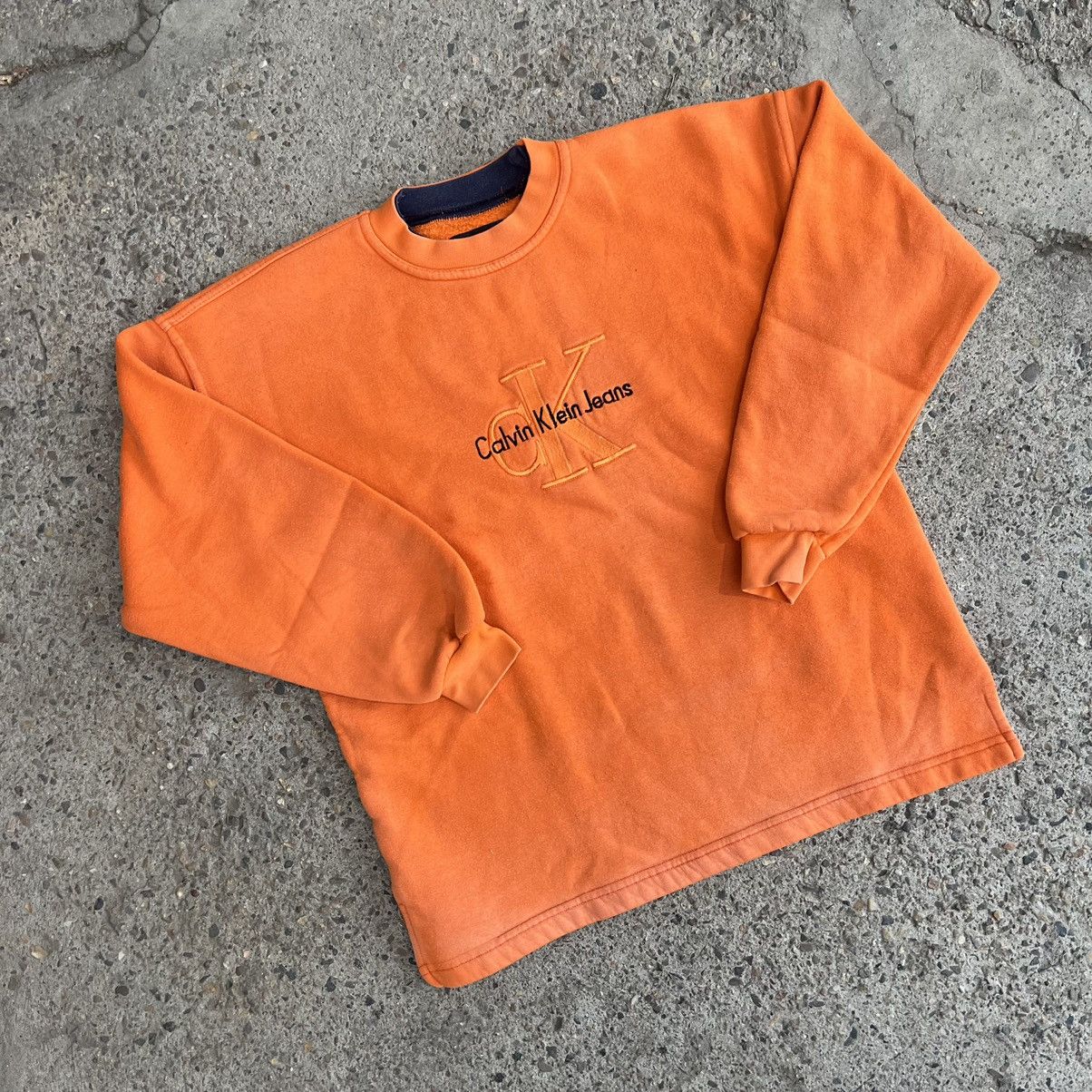 Calvin Klein × Vintage Calvin Klein Vintage 90s sweatshirt Big logo Size US S / EU 44-46 / 1 - 2 Thumbnail