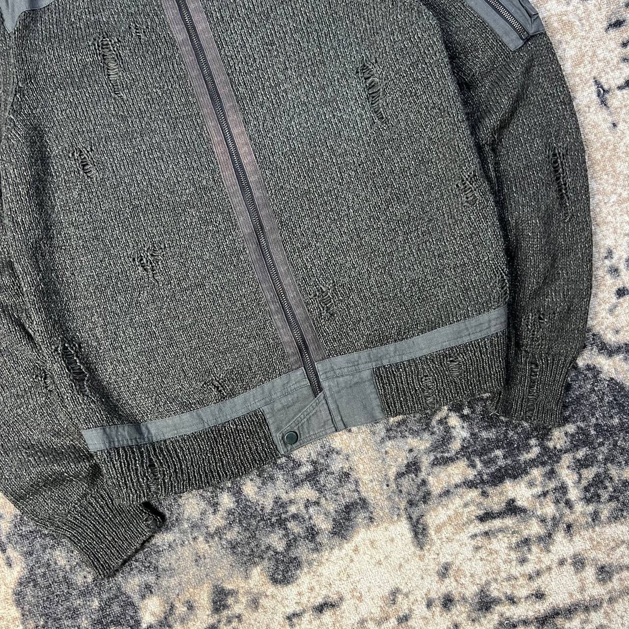 Allsaints Allsaints Vintage Distressed Style Zip Up Knit Sweater Size US XL / EU 56 / 4 - 3 Thumbnail