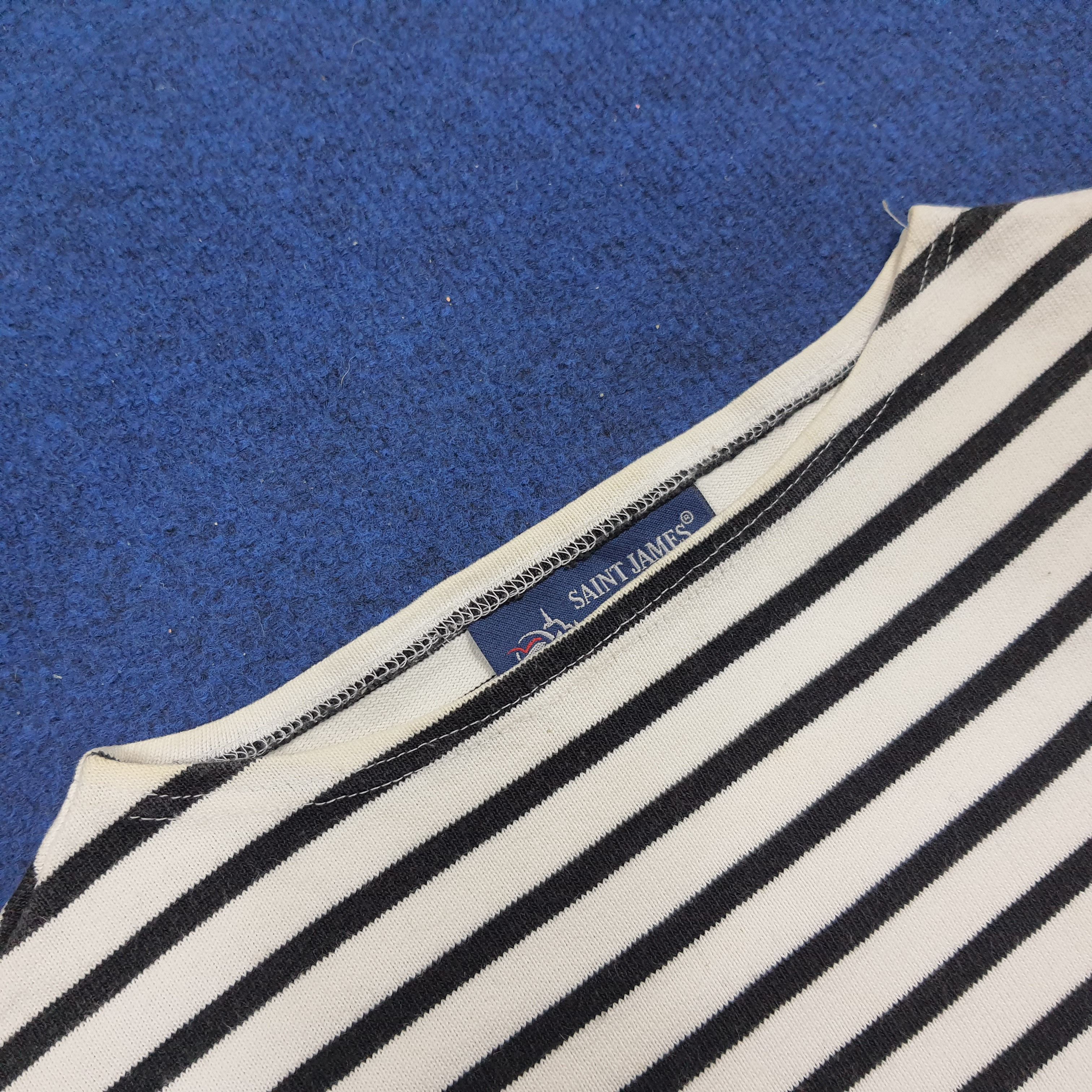 Designer × Saint James × Vintage Vintage Saint James Long Sleeve Stripes Designer Tshirt Size S / US 4 / IT 40 - 3 Thumbnail