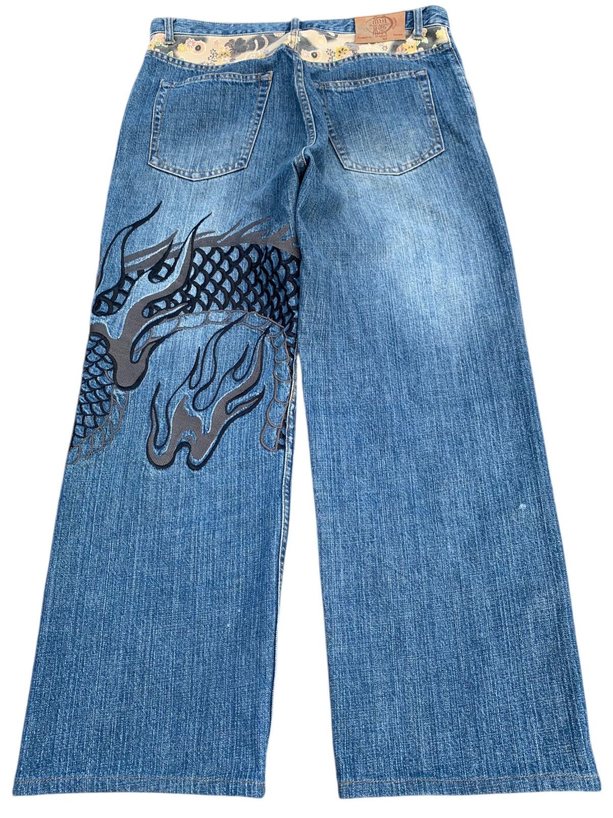 Kapital KARAKURI TAMASHI DRAGON EMBROIDERY JAPANESE SUKAJAN DENIM Size US 34 / EU 50 - 6 Thumbnail