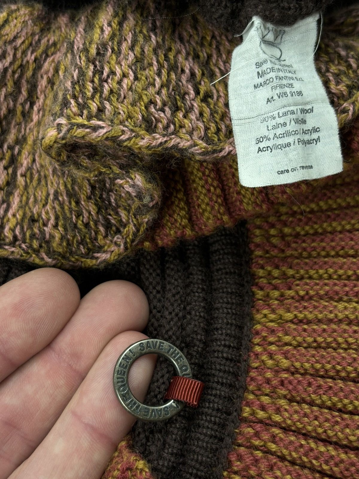 Cop Copine SAVE THE QUEEN Wool Knit Shawl Cardigan Crop Bolero Sweater Size XL / US 12-14 / IT 48-50 - 19 Thumbnail