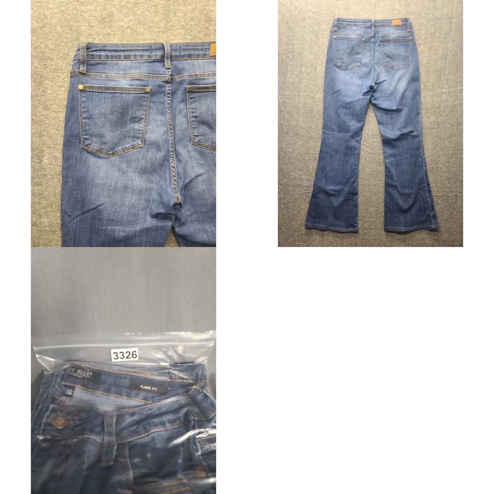 Vintage Judy Blue Jeans Womens 30x30 Regular High Rise Flared Stretch Denim Size 30" / US 8 / IT 44 - 9 Thumbnail