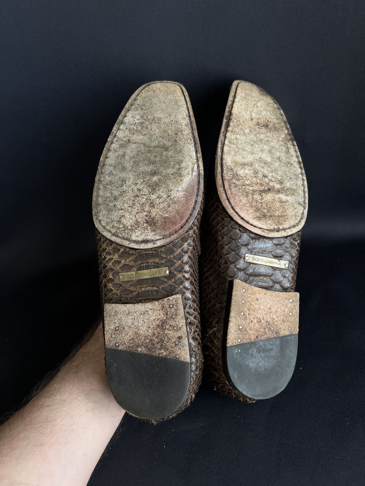 Dolce & Gabbana Dolce & Gabbana Men's Shoes Snake Skin Brown Size US 7 Size US 7 / EU 40 - 7 Thumbnail
