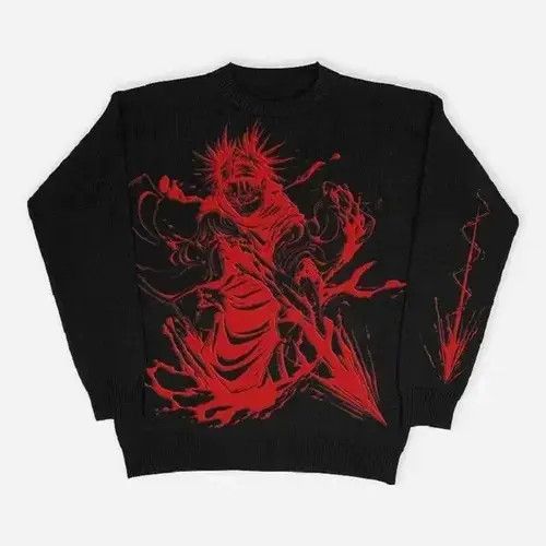 Japanese Brand × Vintage Hip-hop Street Gothic Wool Retro Pullover Fashion Size US M / EU 48-50 / 2 - 1 Thumbnail
